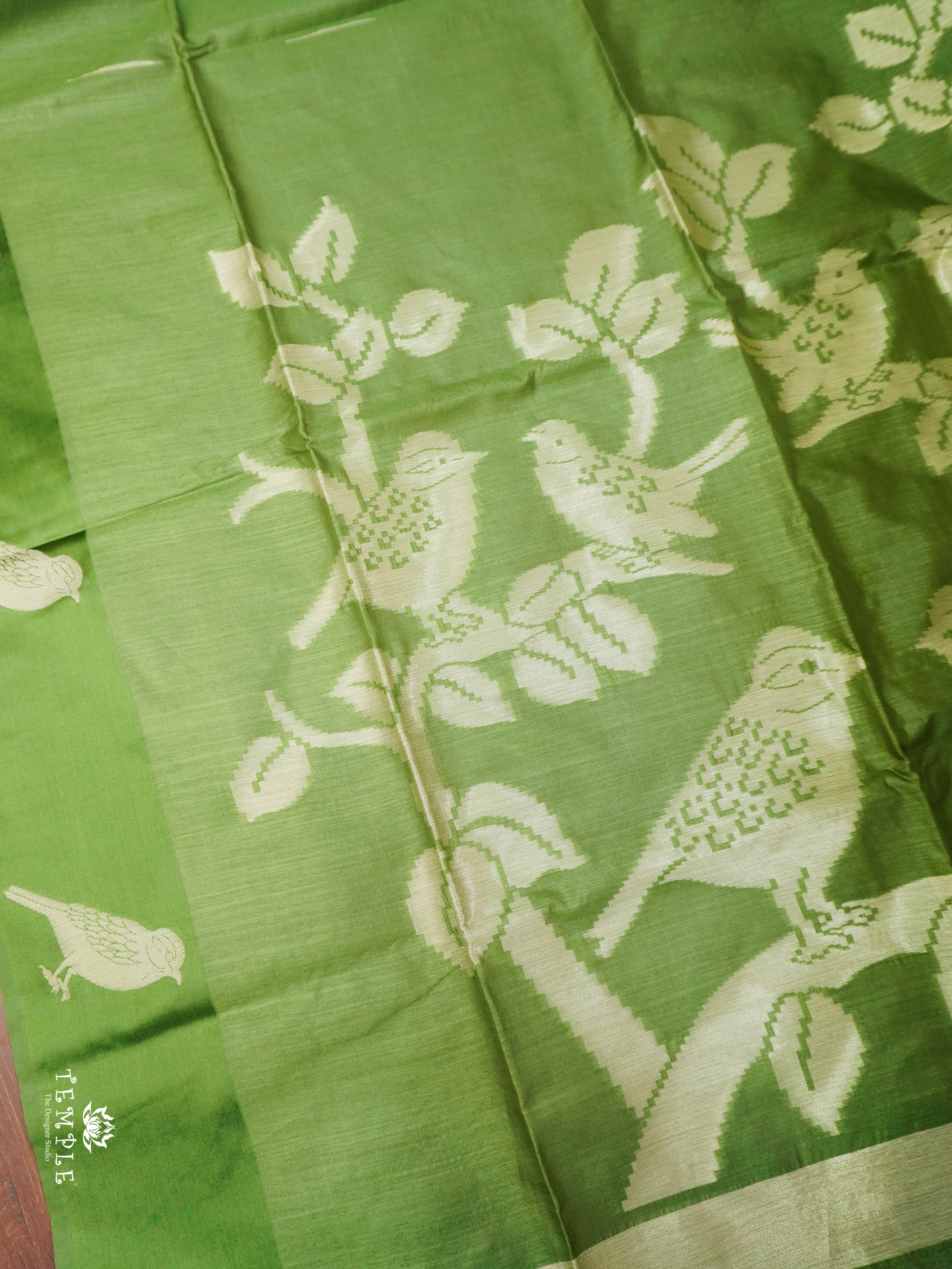 Mulberry Silk Saree With Sparrow Motifs | TTDS1860 | PRE BOOKING