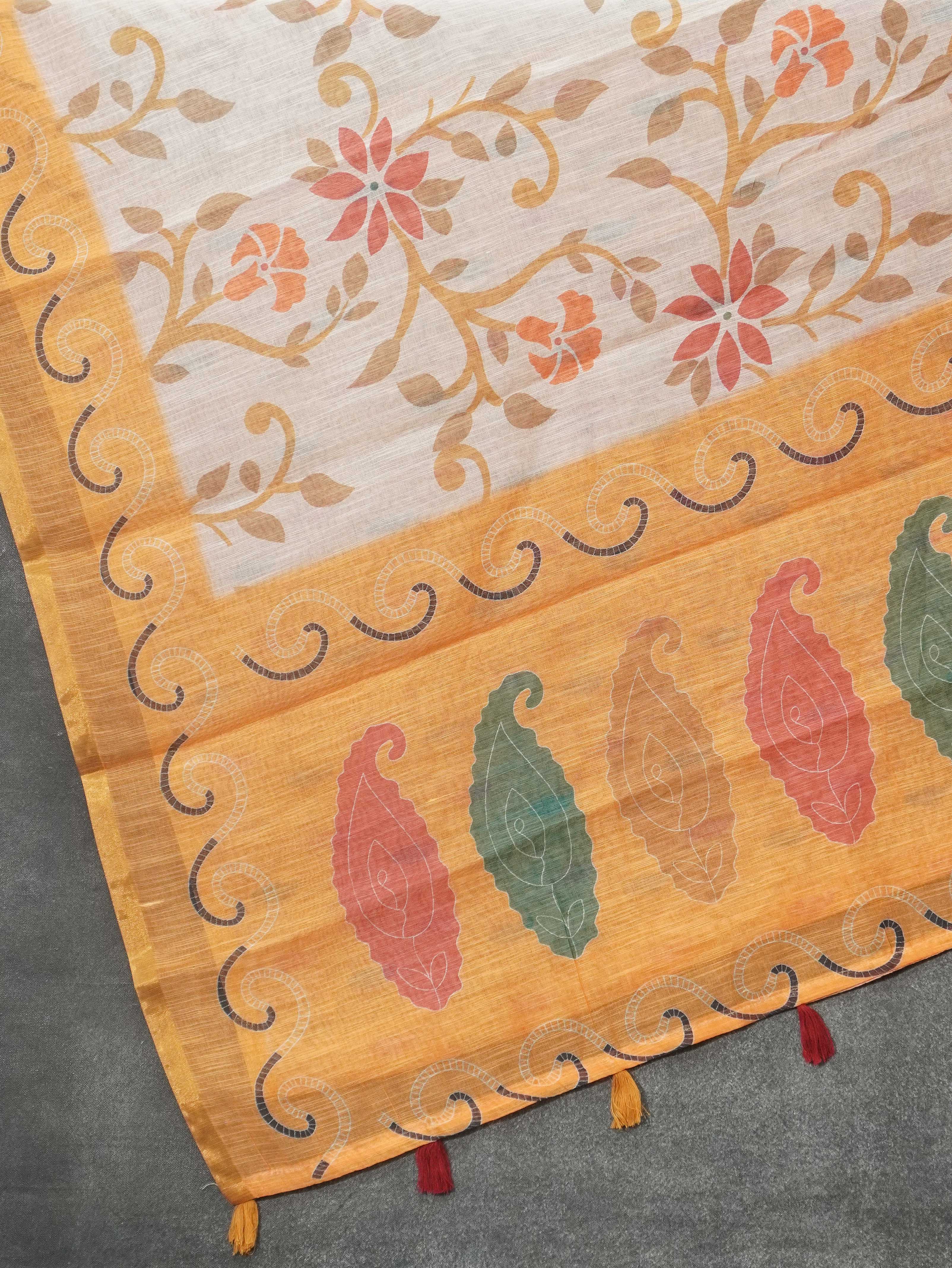Linen Cotton Saree | TTDS3273