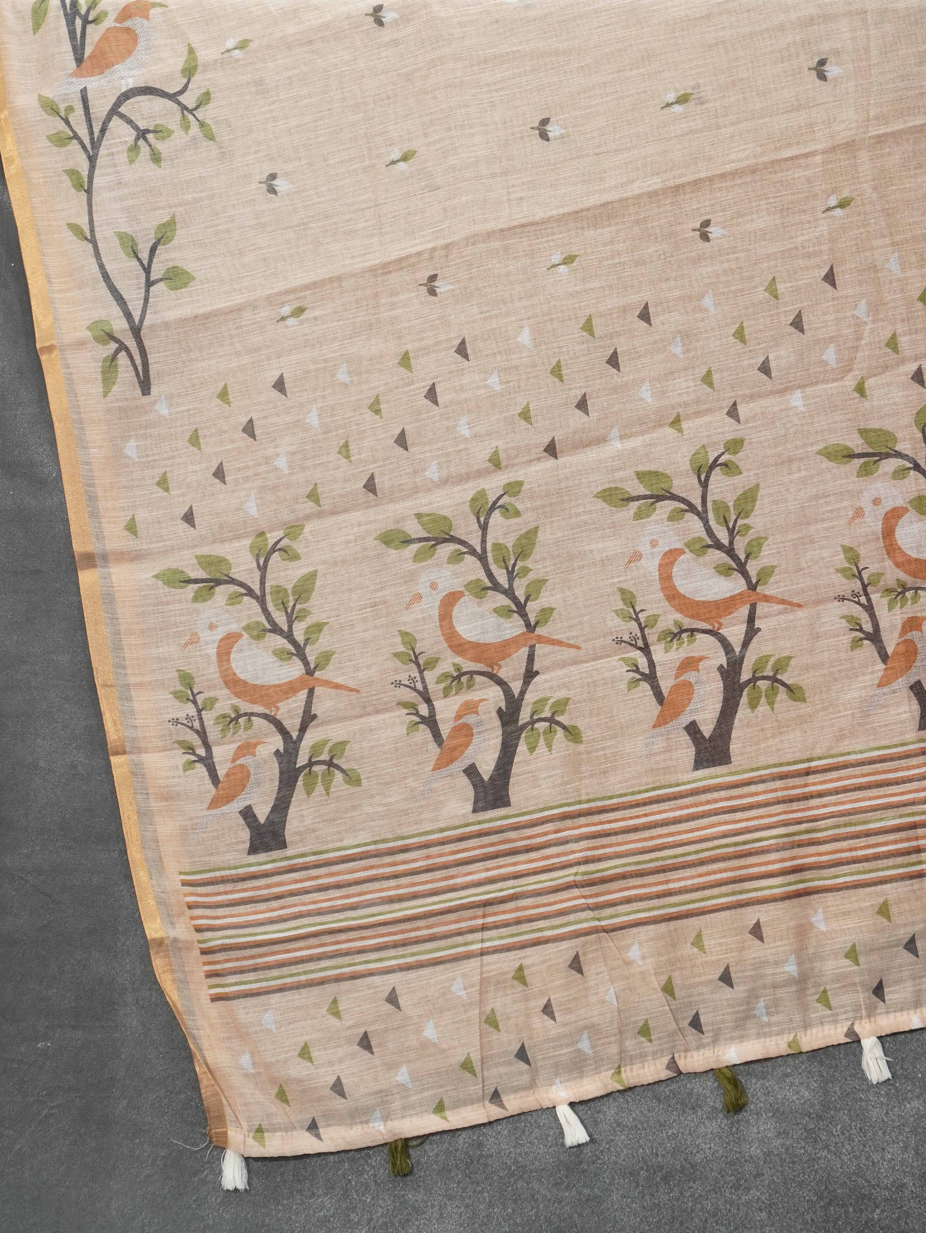 Linen Cotton Saree | TTDS3270
