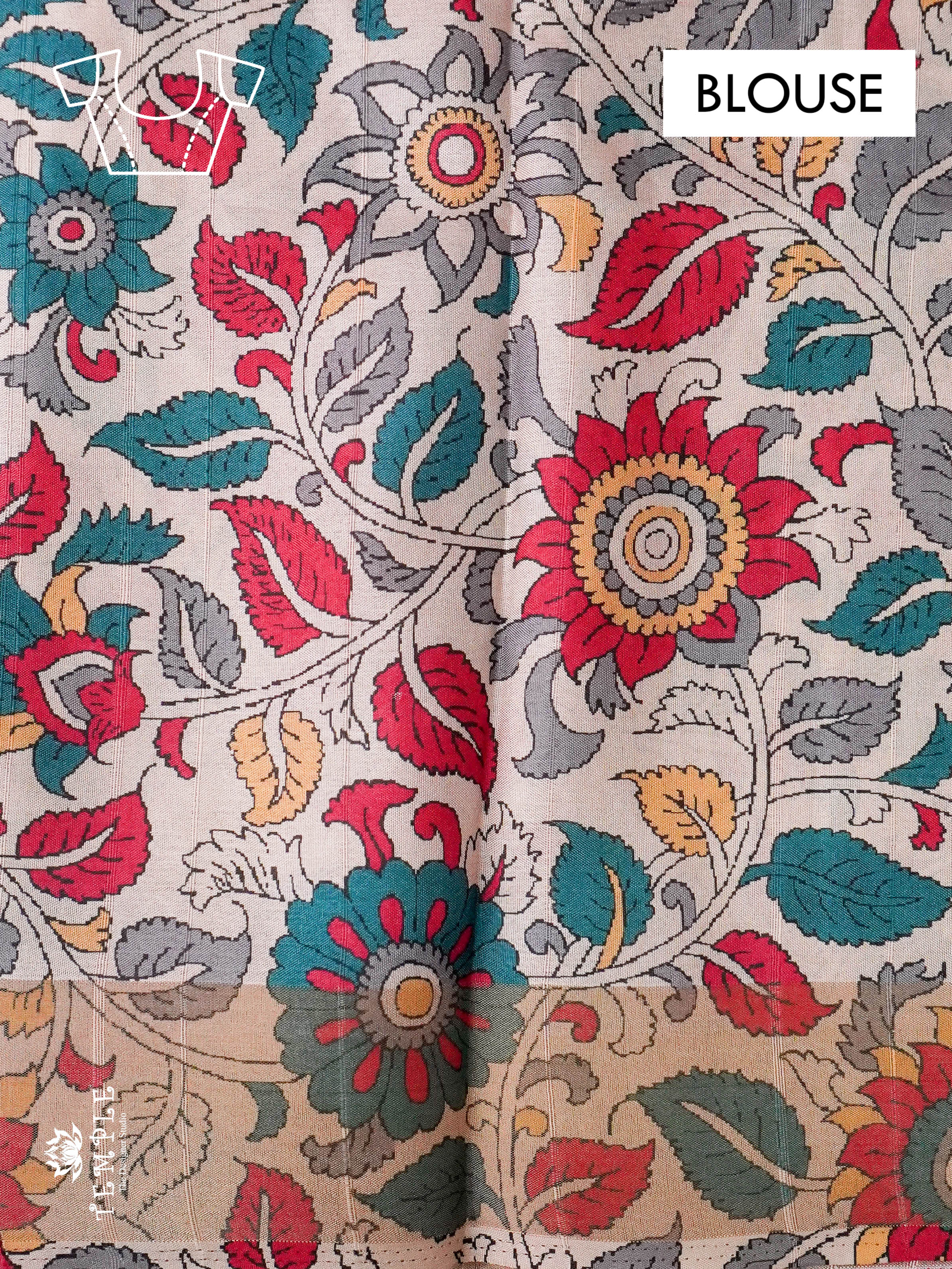 Semi Tussar Saree (Pen Kalamkari Printed)   | TTDS1006 |