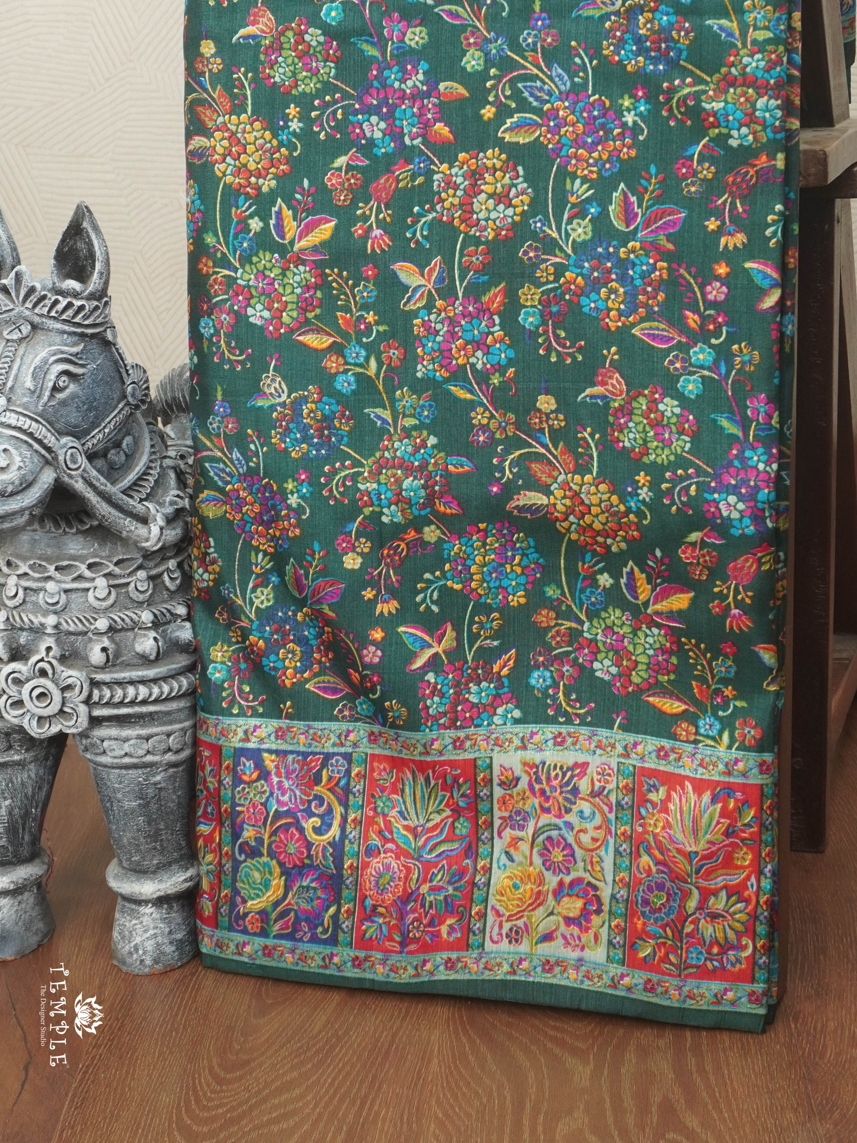 Printed Kashmiri Silk Saree | TTDS2833