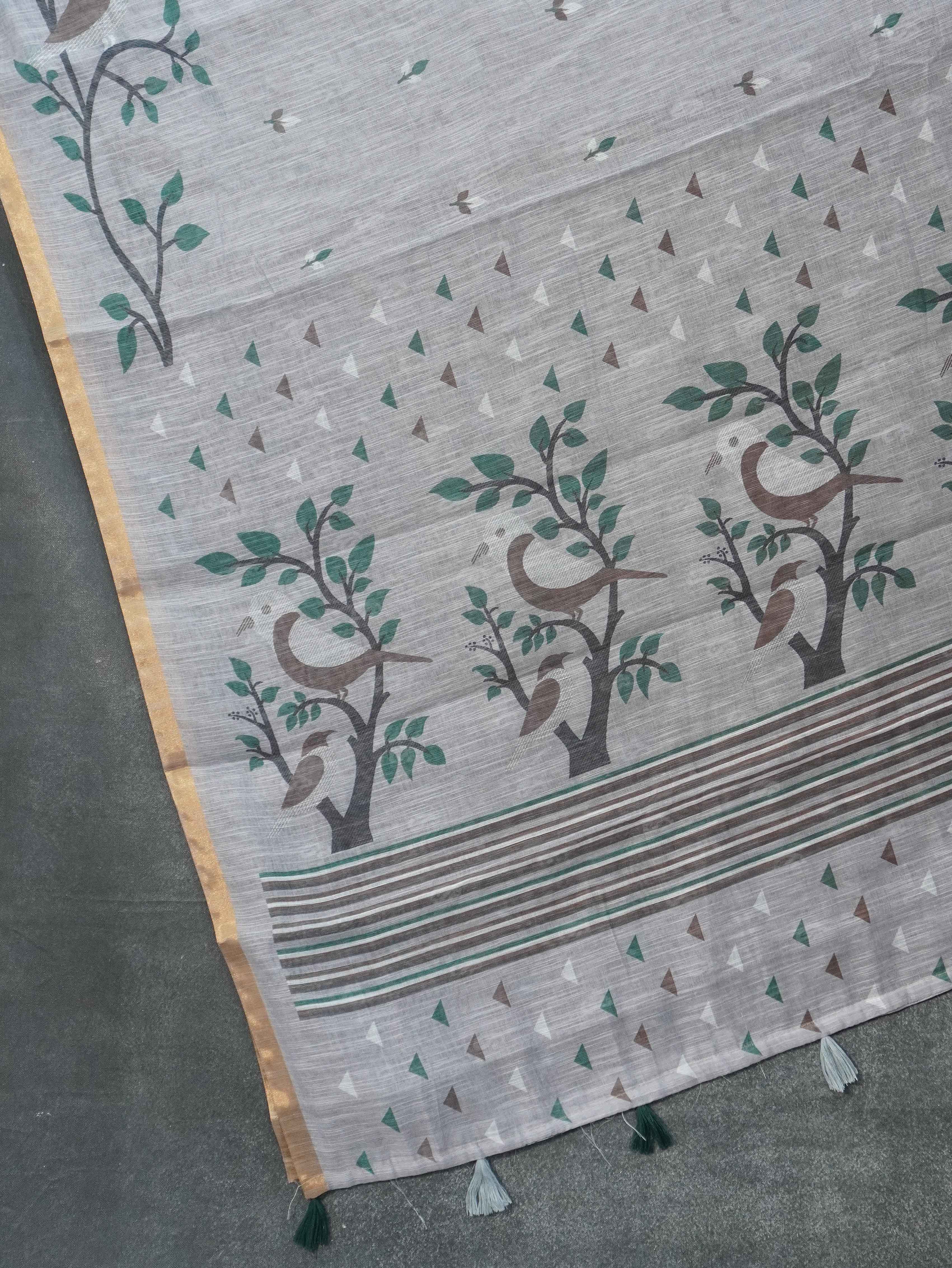 Linen Cotton Saree | TTDS3270