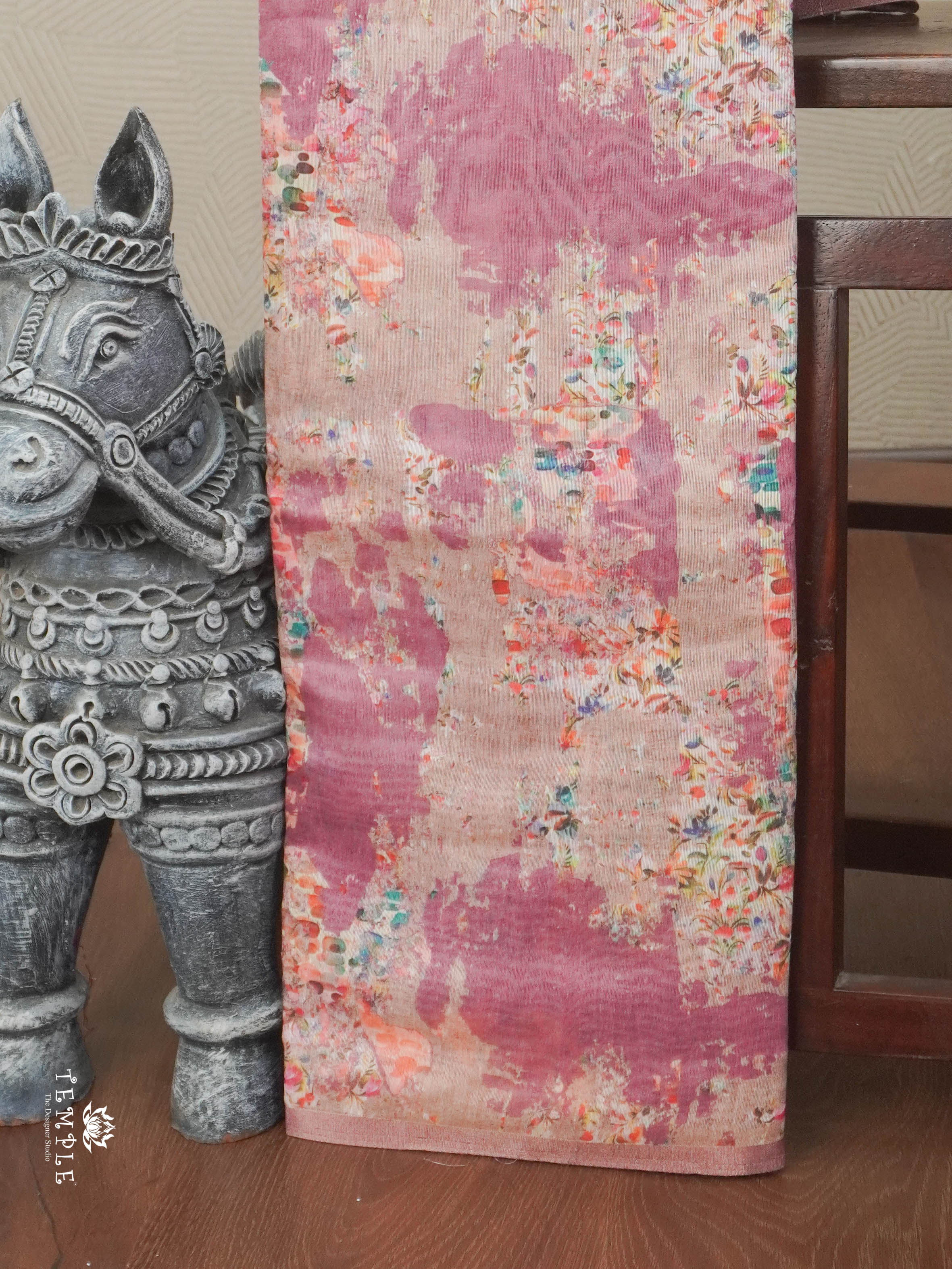 Floral Chanderi Cotton Saree | TTDS2843