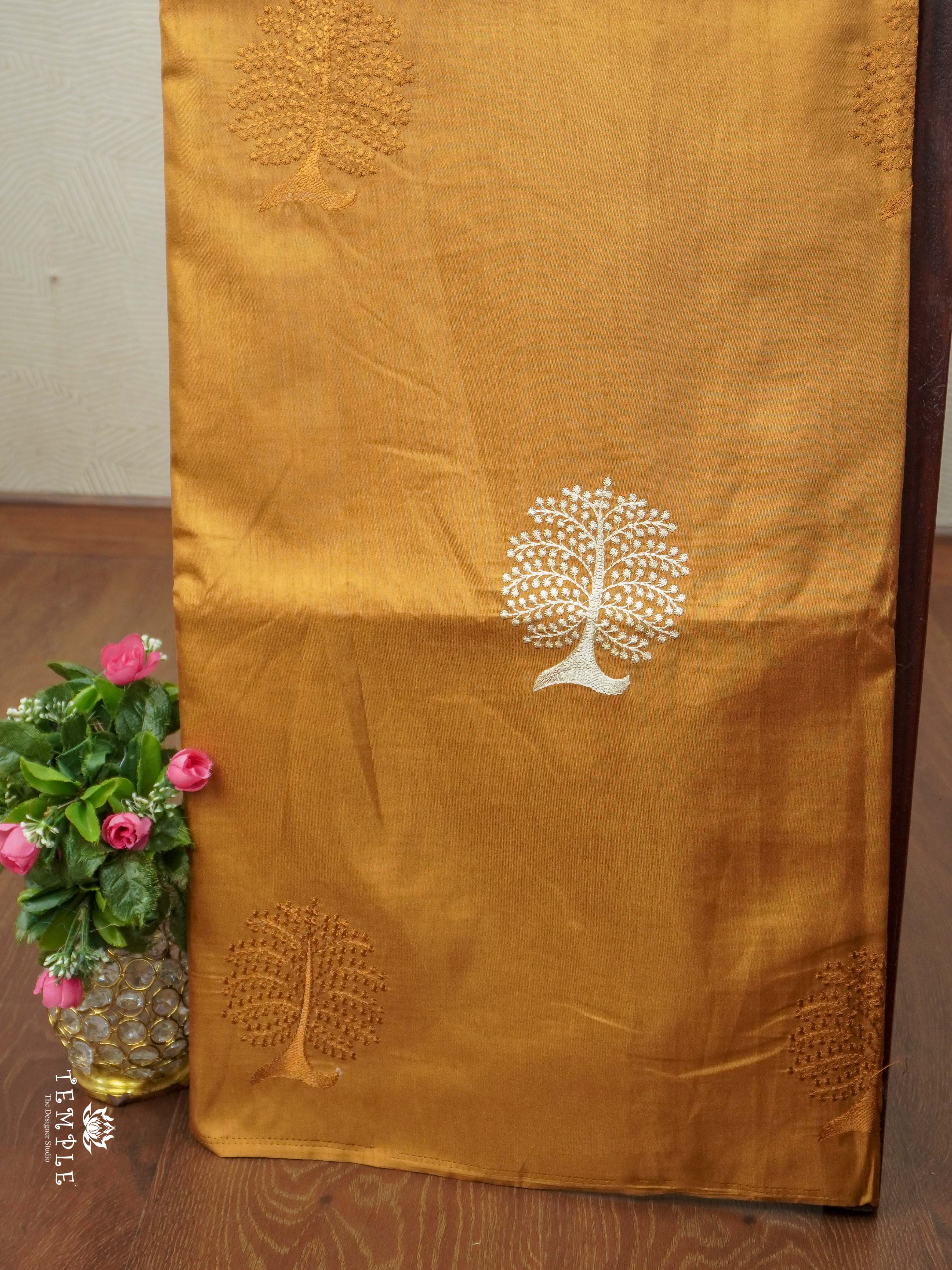 Raw Silk Saree With Thread Works | TTDS2360