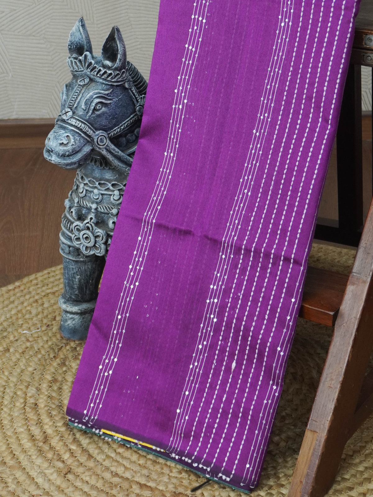 Raw Silk Saree with sequins Work | TTDS2100