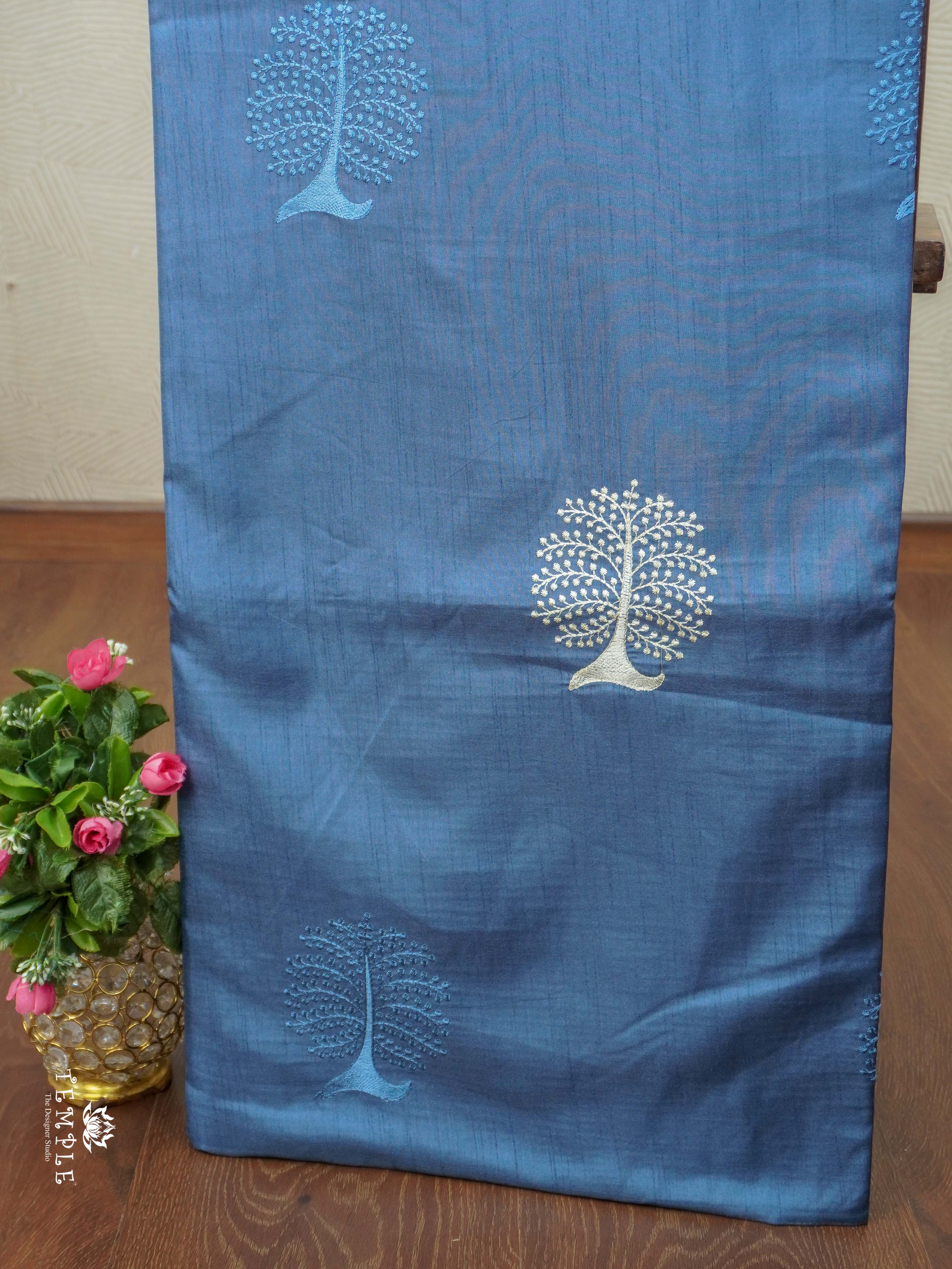 Raw Silk Saree With Thread Works | TTDS2360