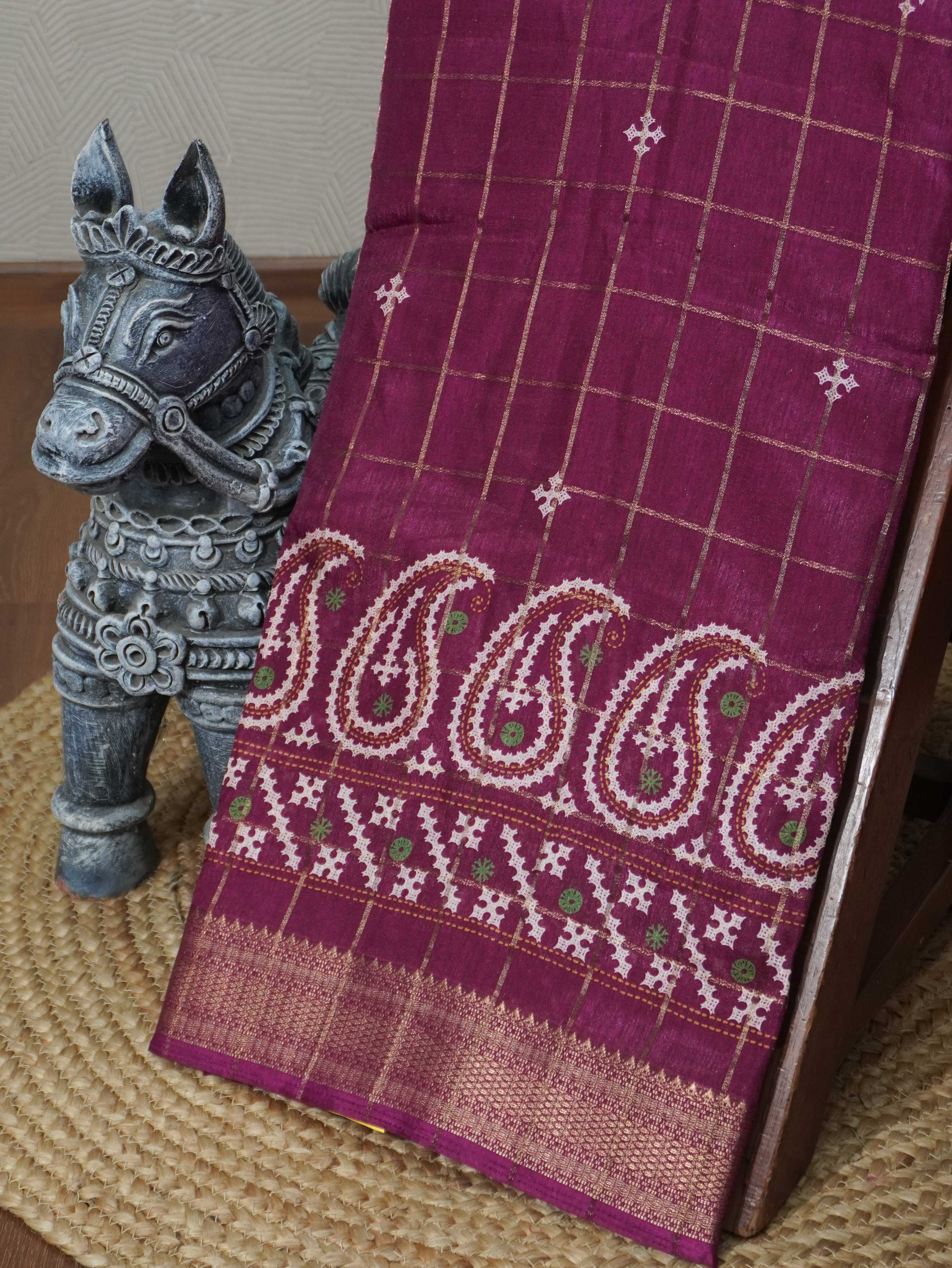Printed Dola Saree | TTDS3326