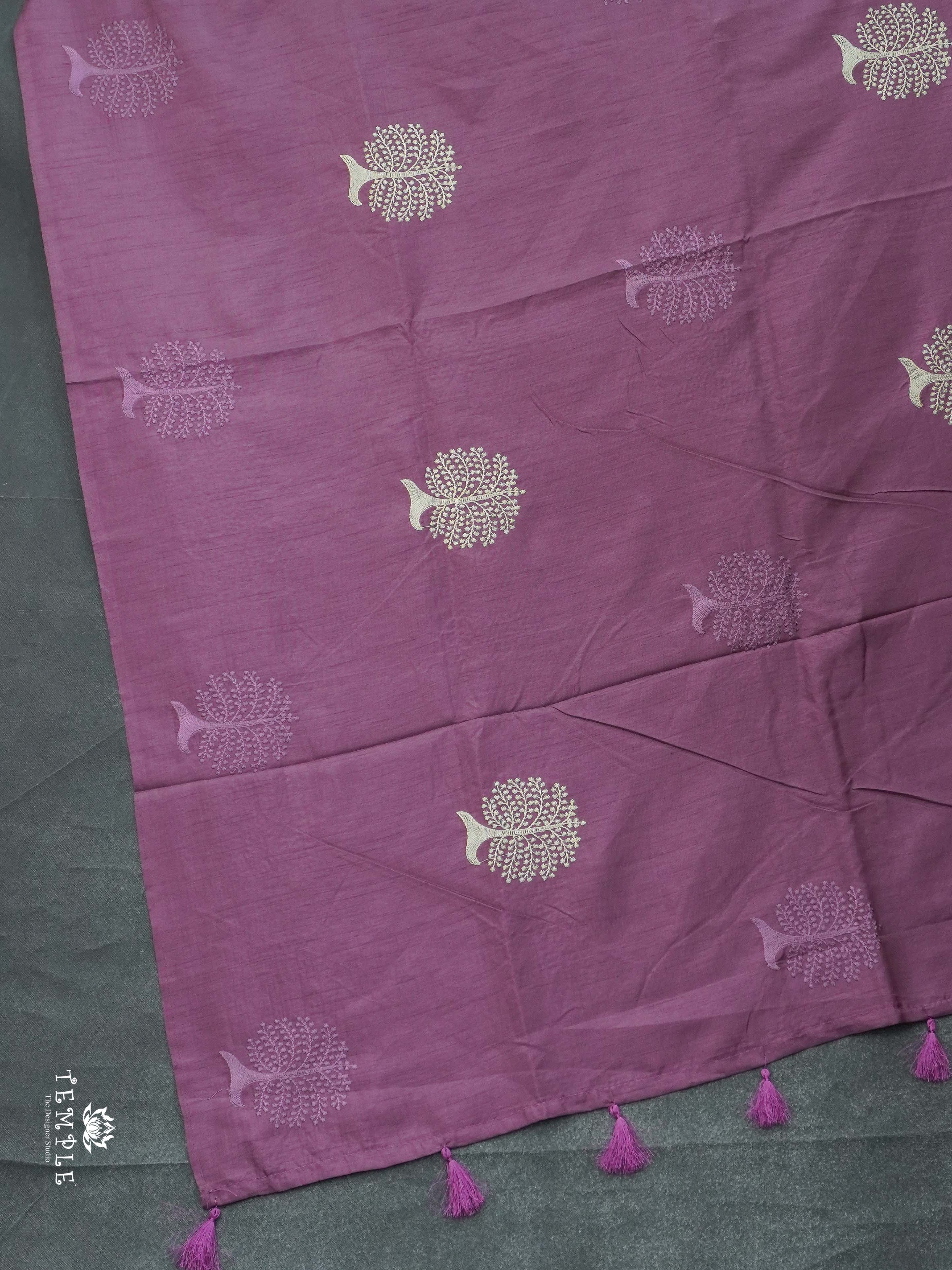 Raw Silk Saree With Thread Works | TTDS2360