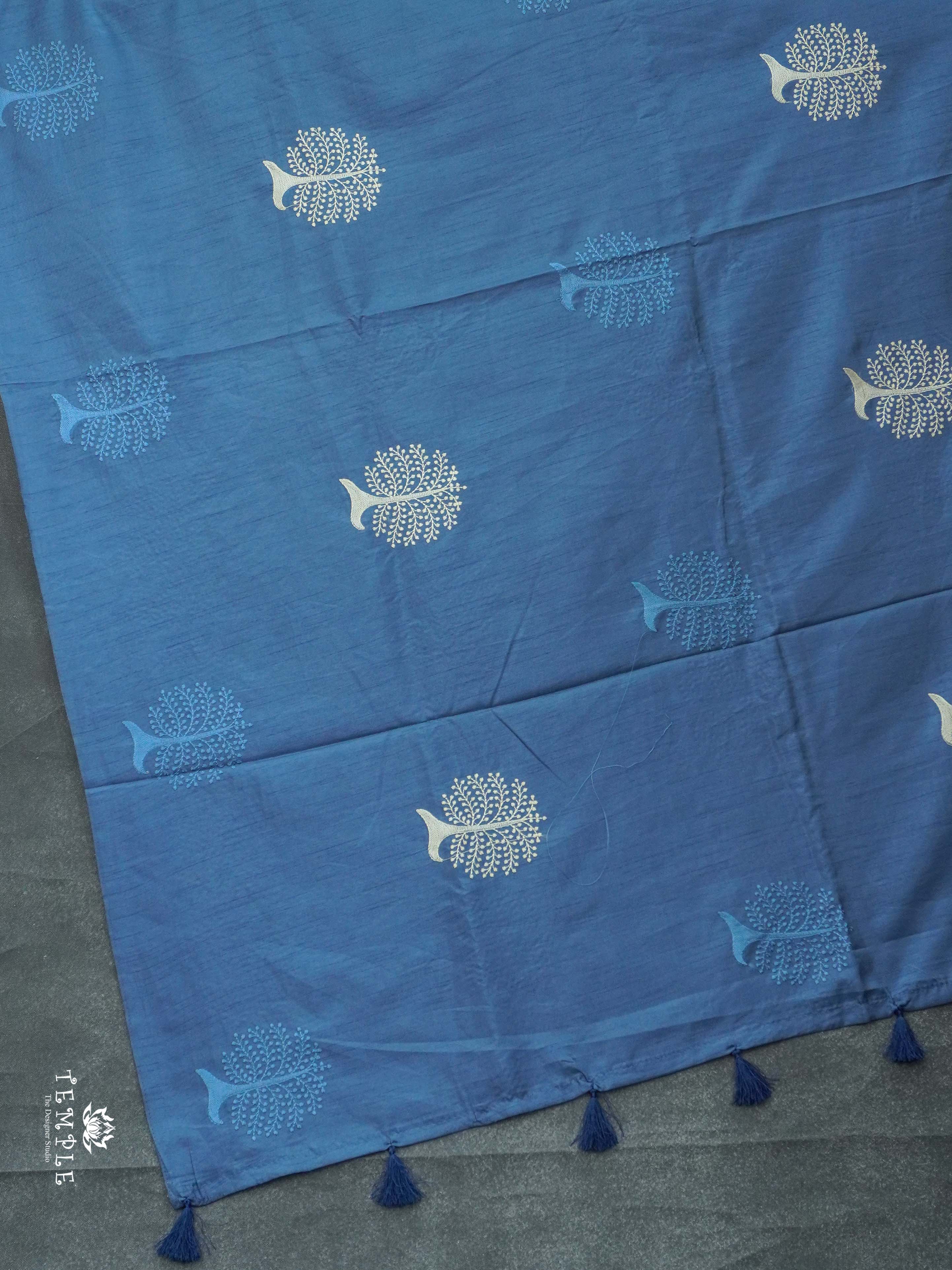Raw Silk Saree With Thread Works | TTDS2360