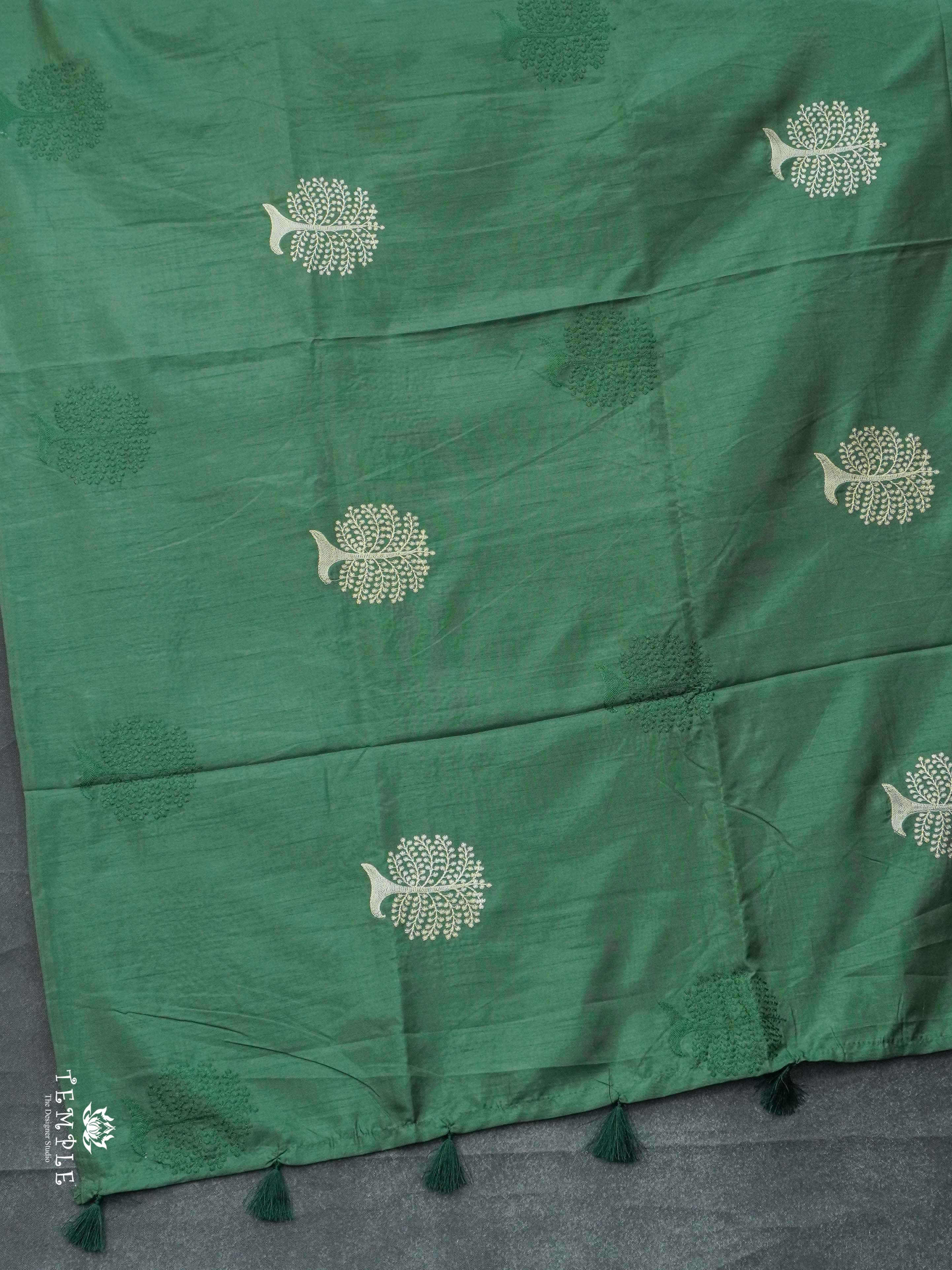 Raw Silk Saree With Thread Works | TTDS2360