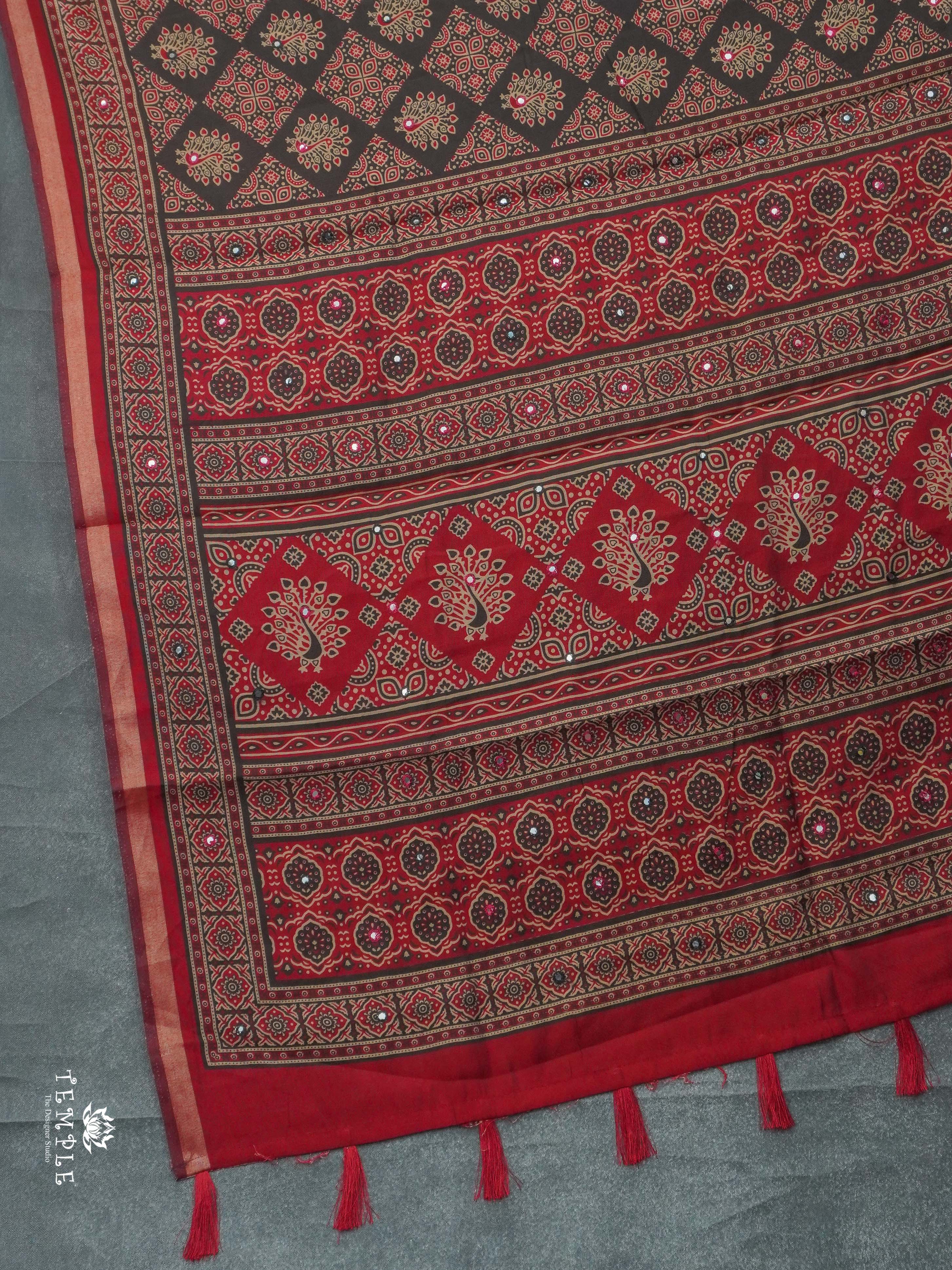 Fancy Cotton Saree with Mirror Work | TTDS2350