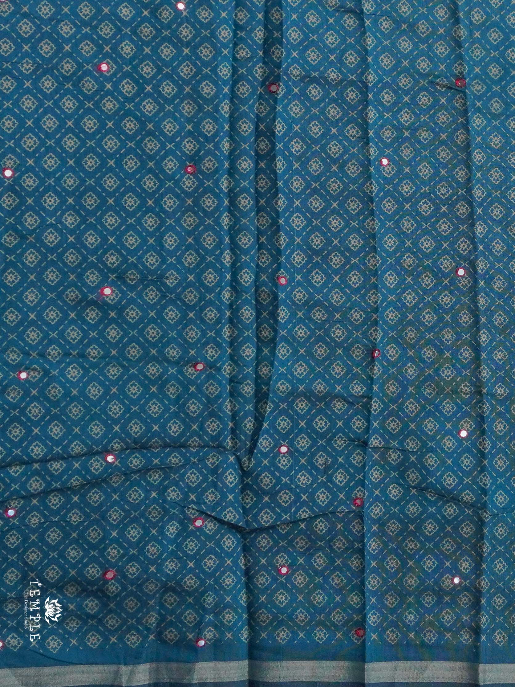Fancy Cotton Saree with Mirror Work | TTDS2350