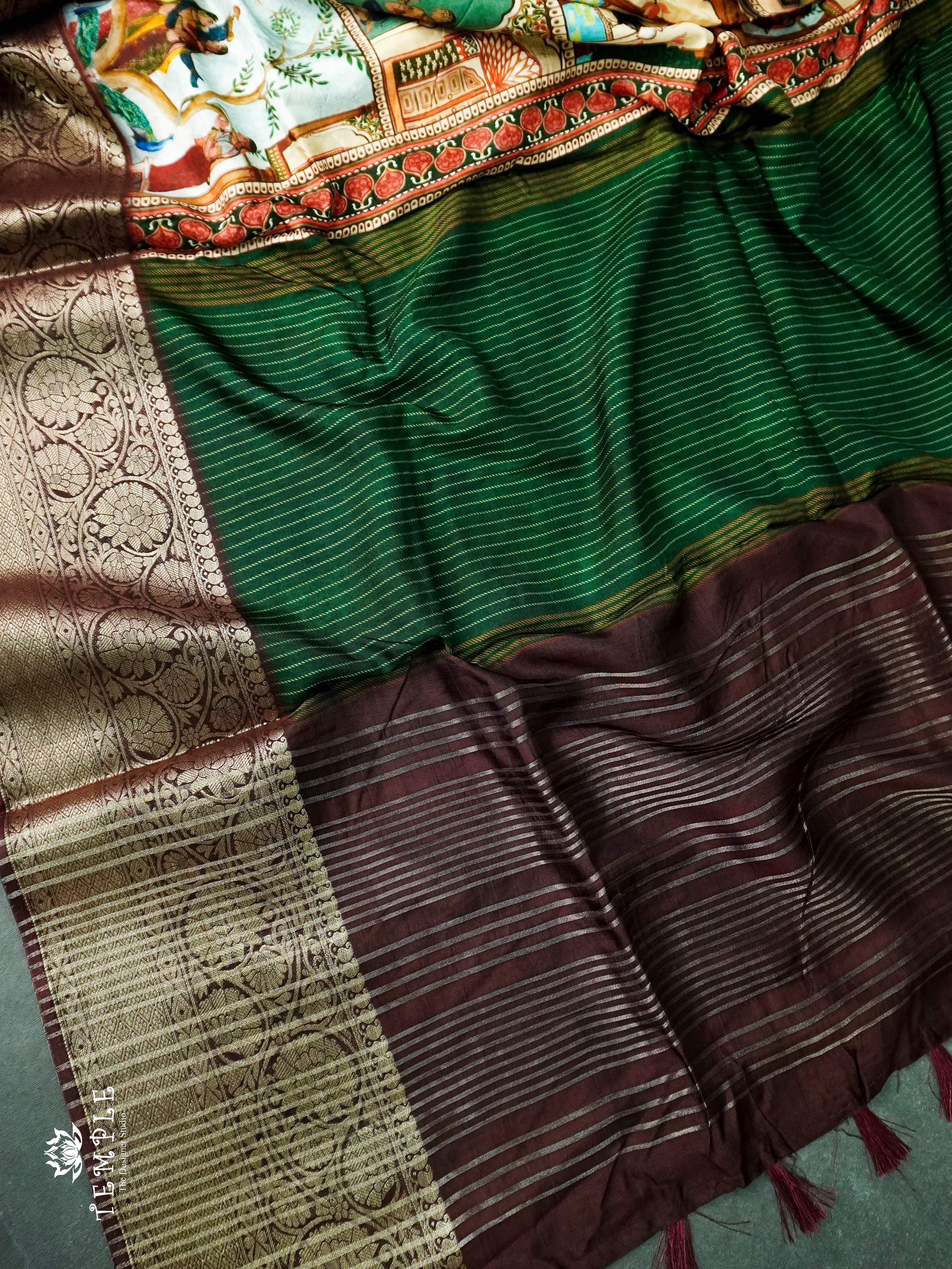 Premium Dola Silk Saree With Kani Print - 1 | TTDS1035