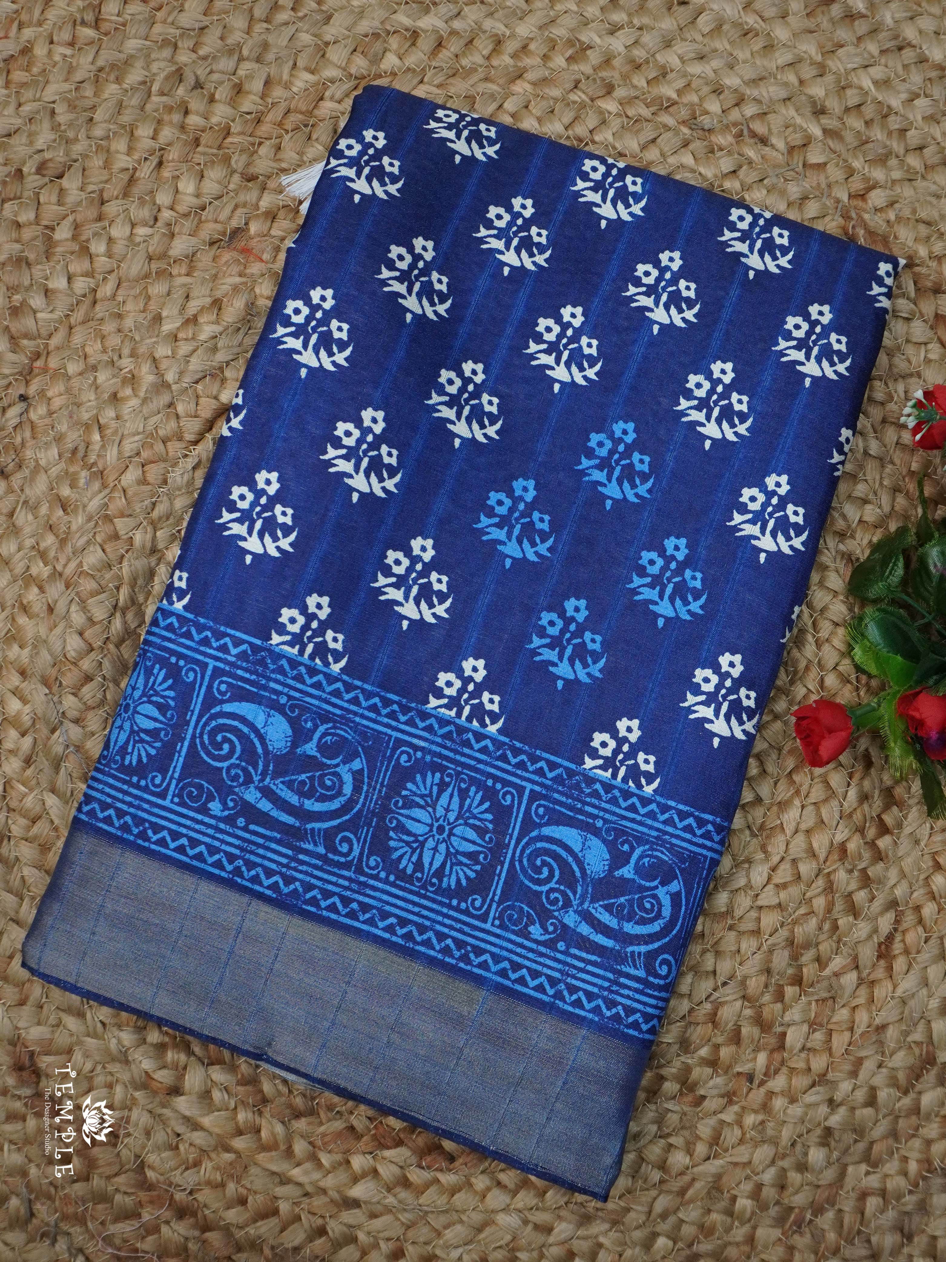 Kadhi Indigo Cotton Saree | TTDS804