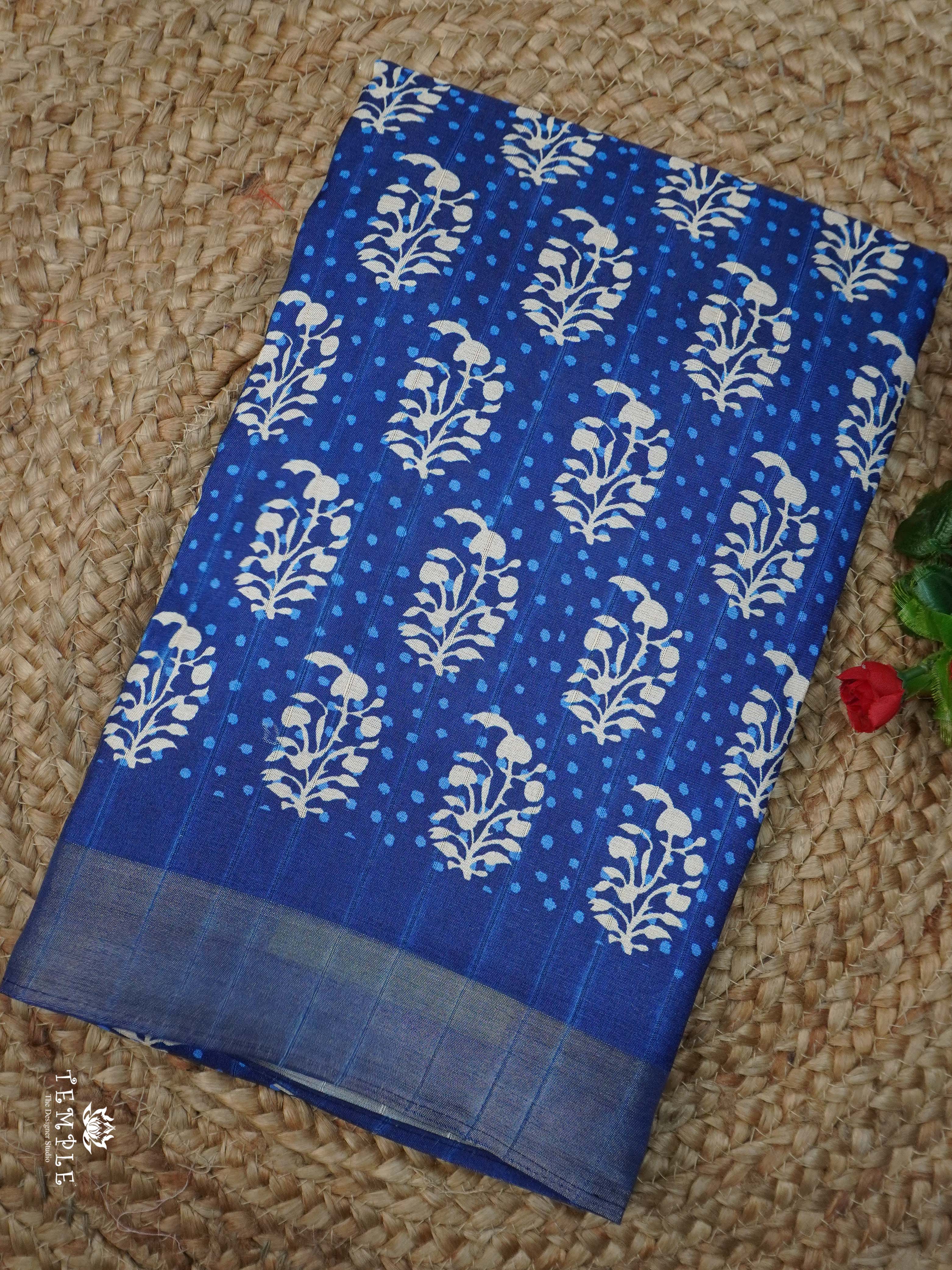 Kadhi Indigo Cotton Saree | TTDS804