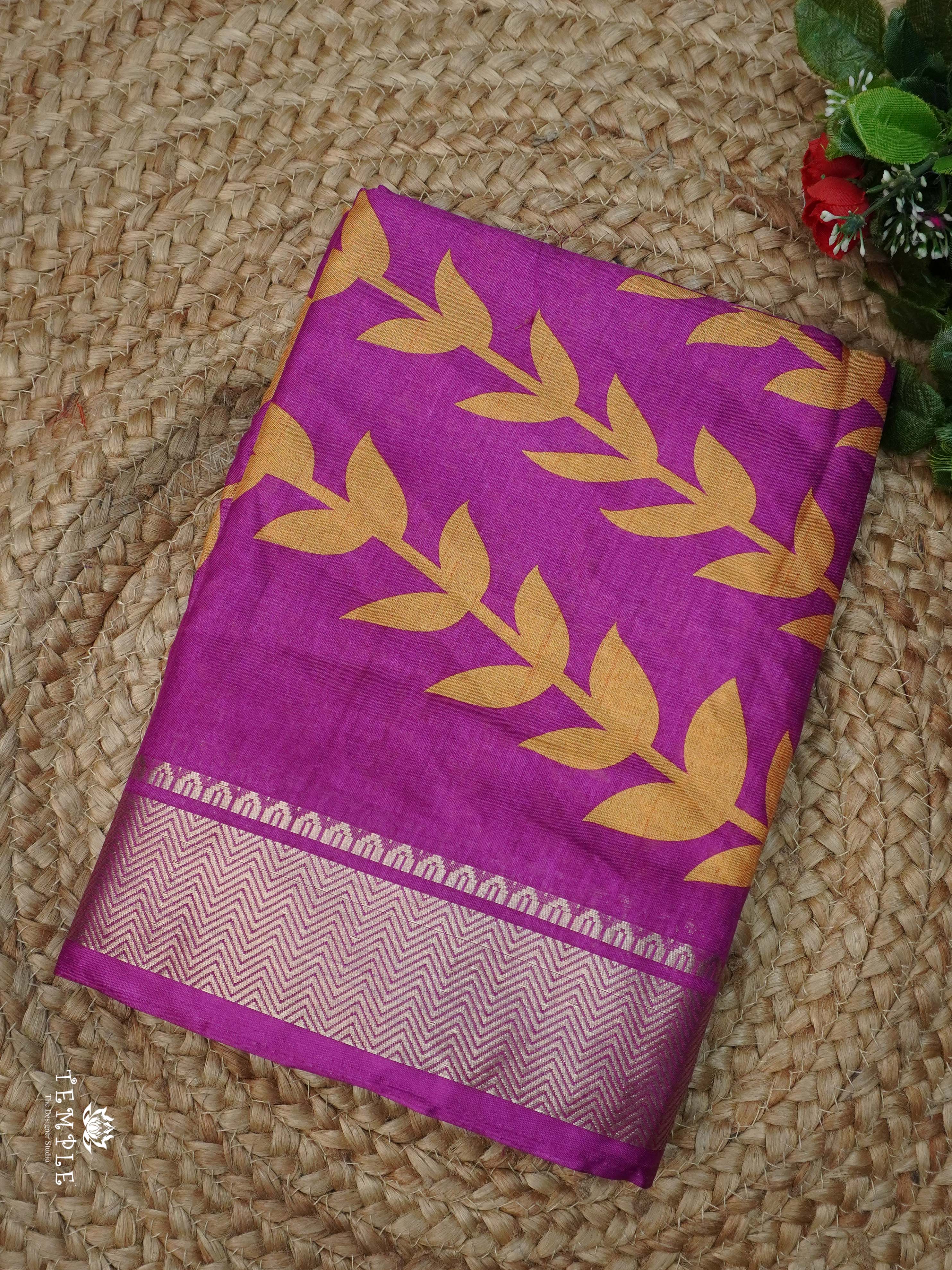 Printed Tussar Silk Saree | TTDS2338