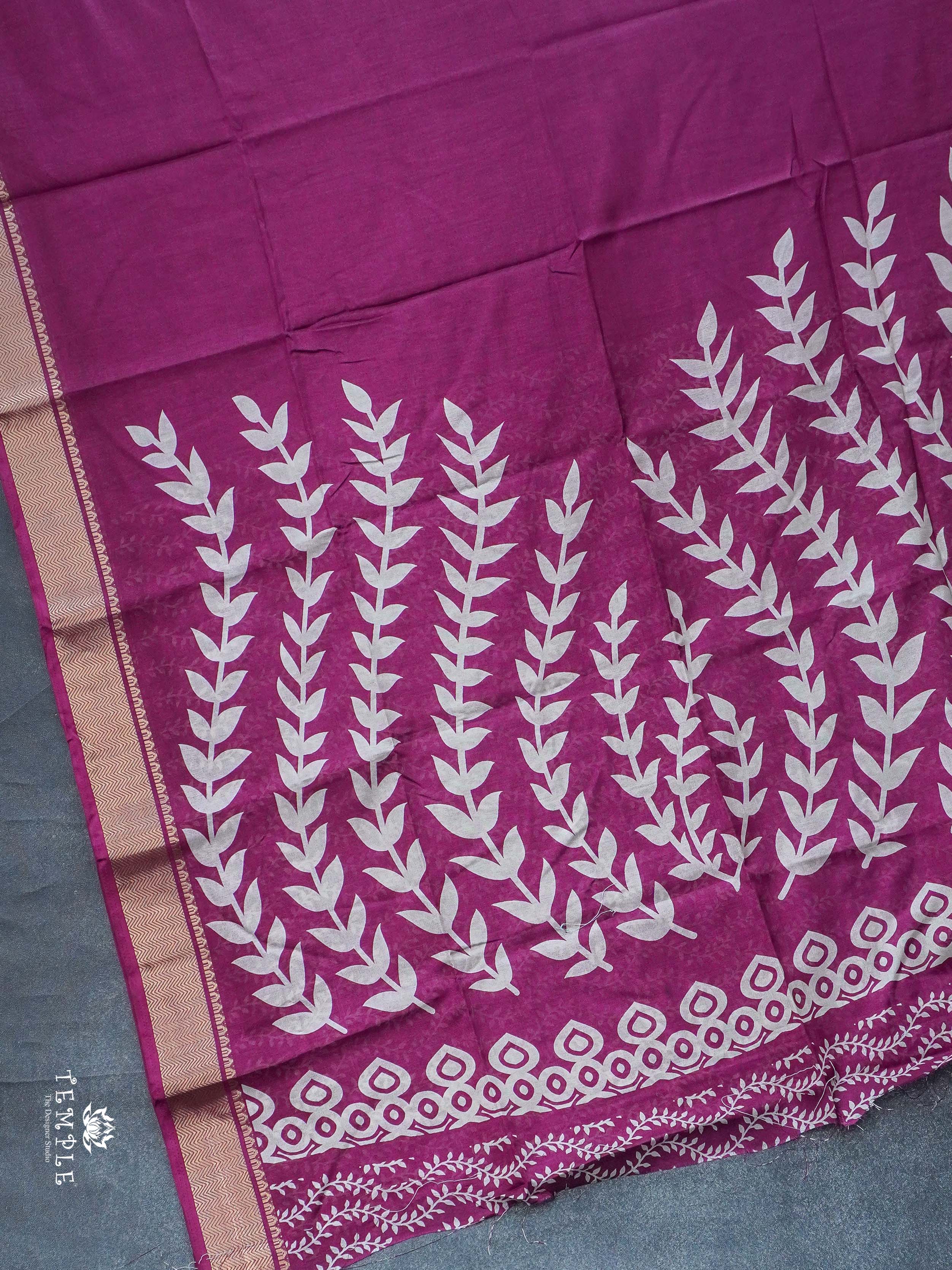 Leaf Printed Dola Saree | TTDS2338