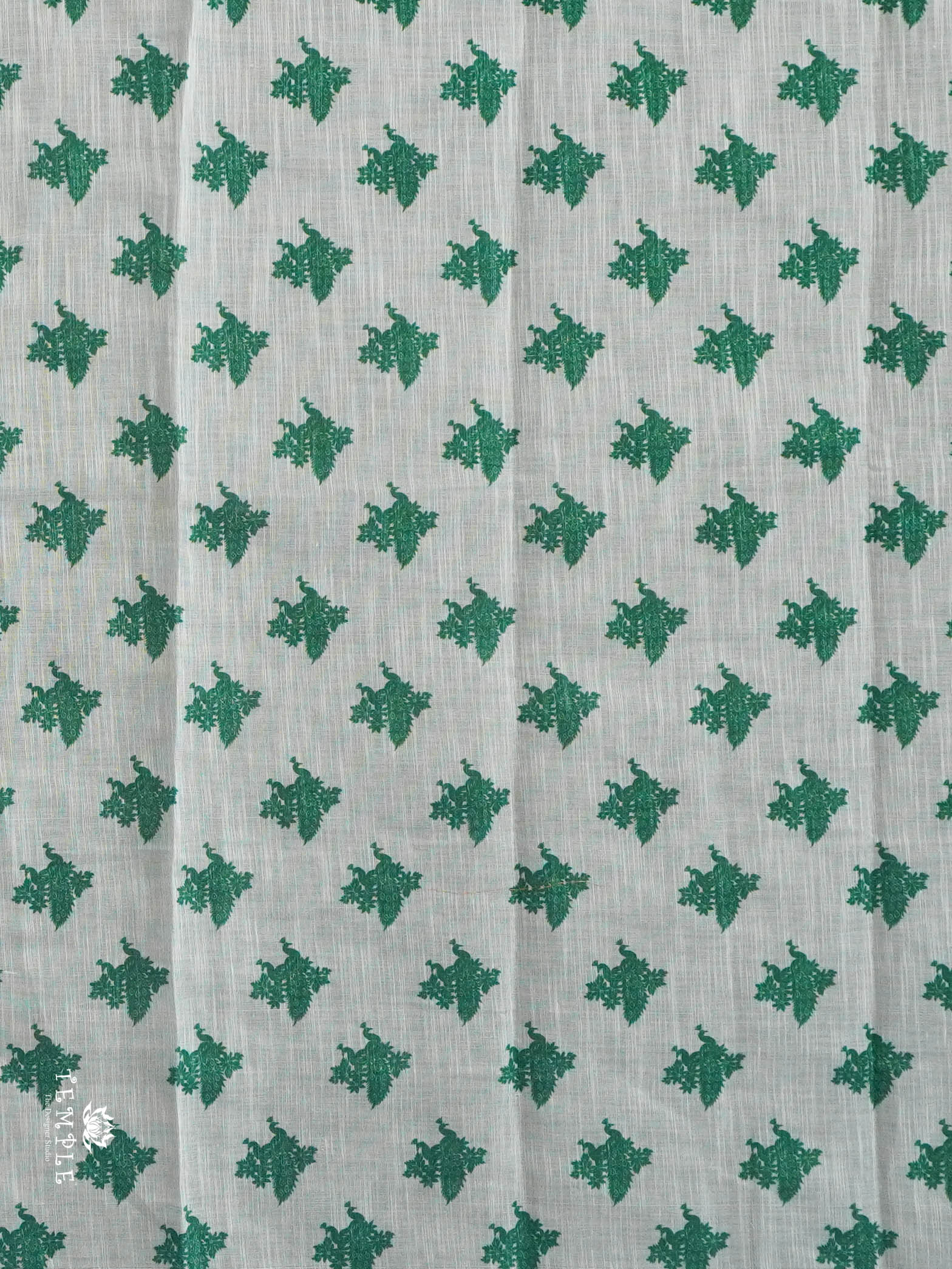 Chanderi Cotton Saree With Peacock Design | TTDS2855