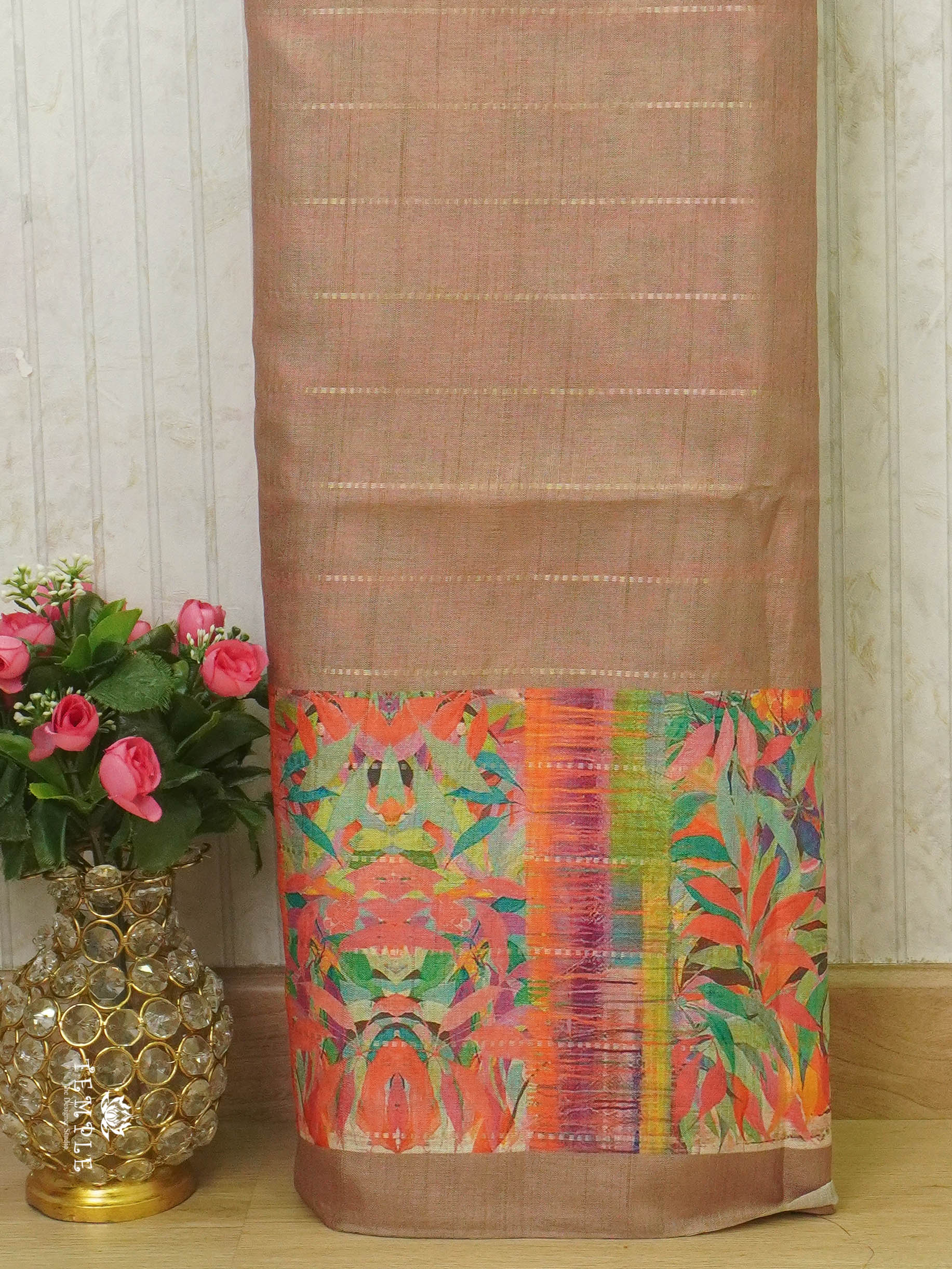 Tussar Soft Silk Saree With Printed Pallu  | TTDS1411