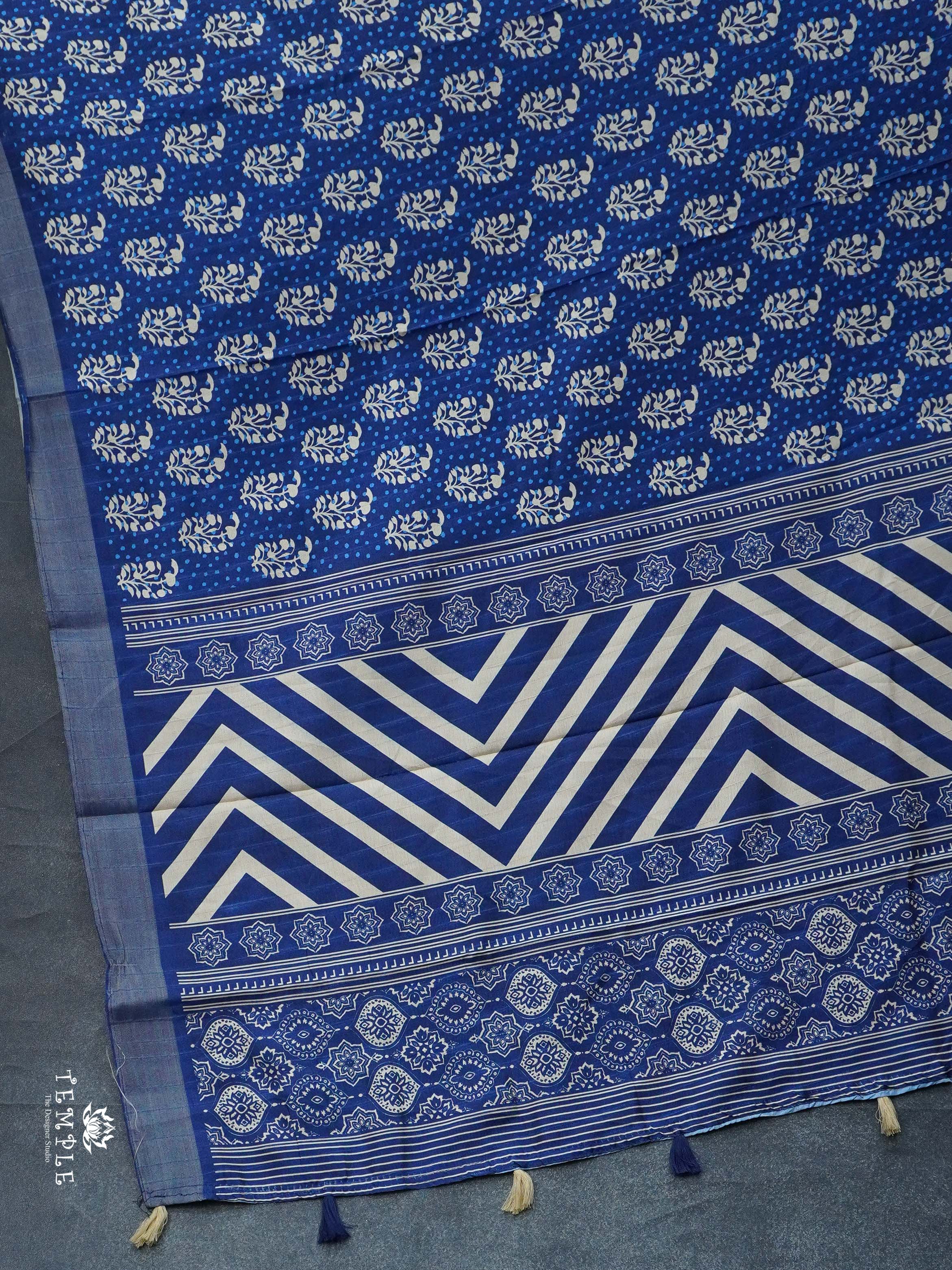 Kadhi Indigo Cotton Saree | TTDS804