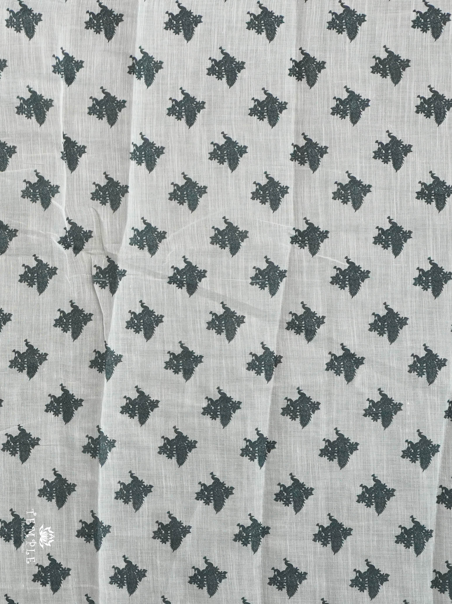 Chanderi Cotton Saree With Peacock Design | TTDS2855