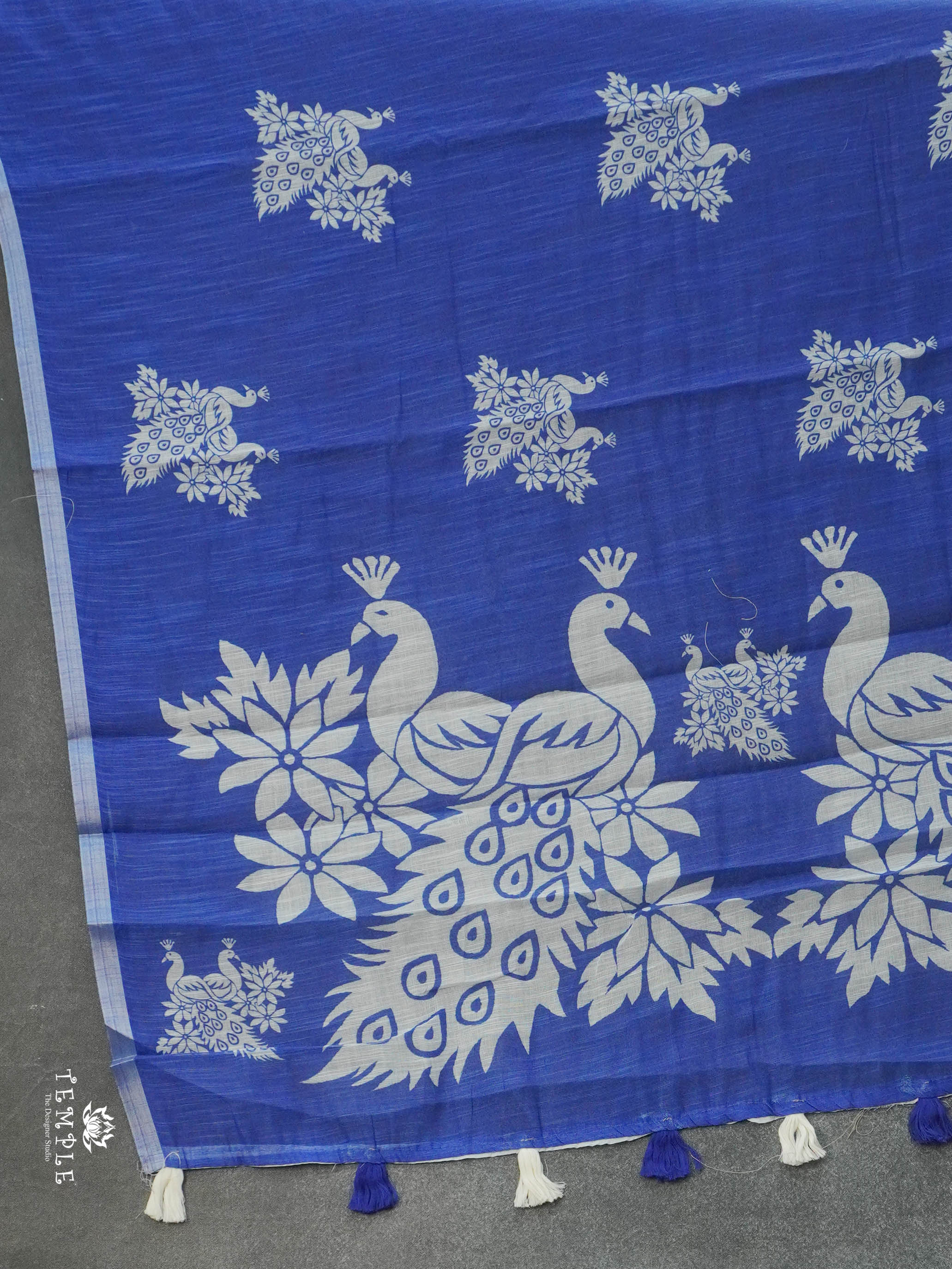 Chanderi Cotton Saree With Peacock Design | TTDS2855