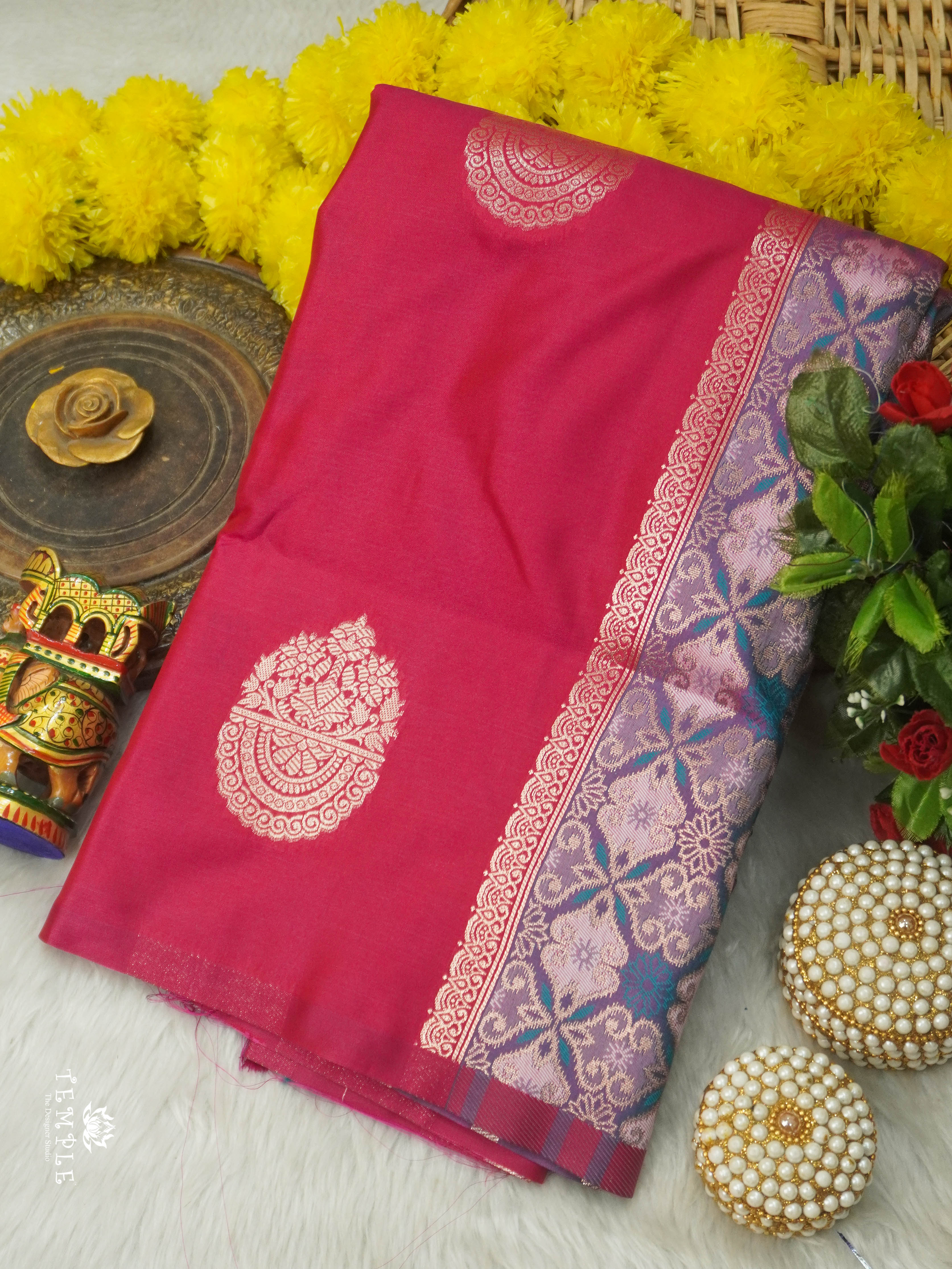 Semi Silk Saree With Pannel Work | TTDS2867