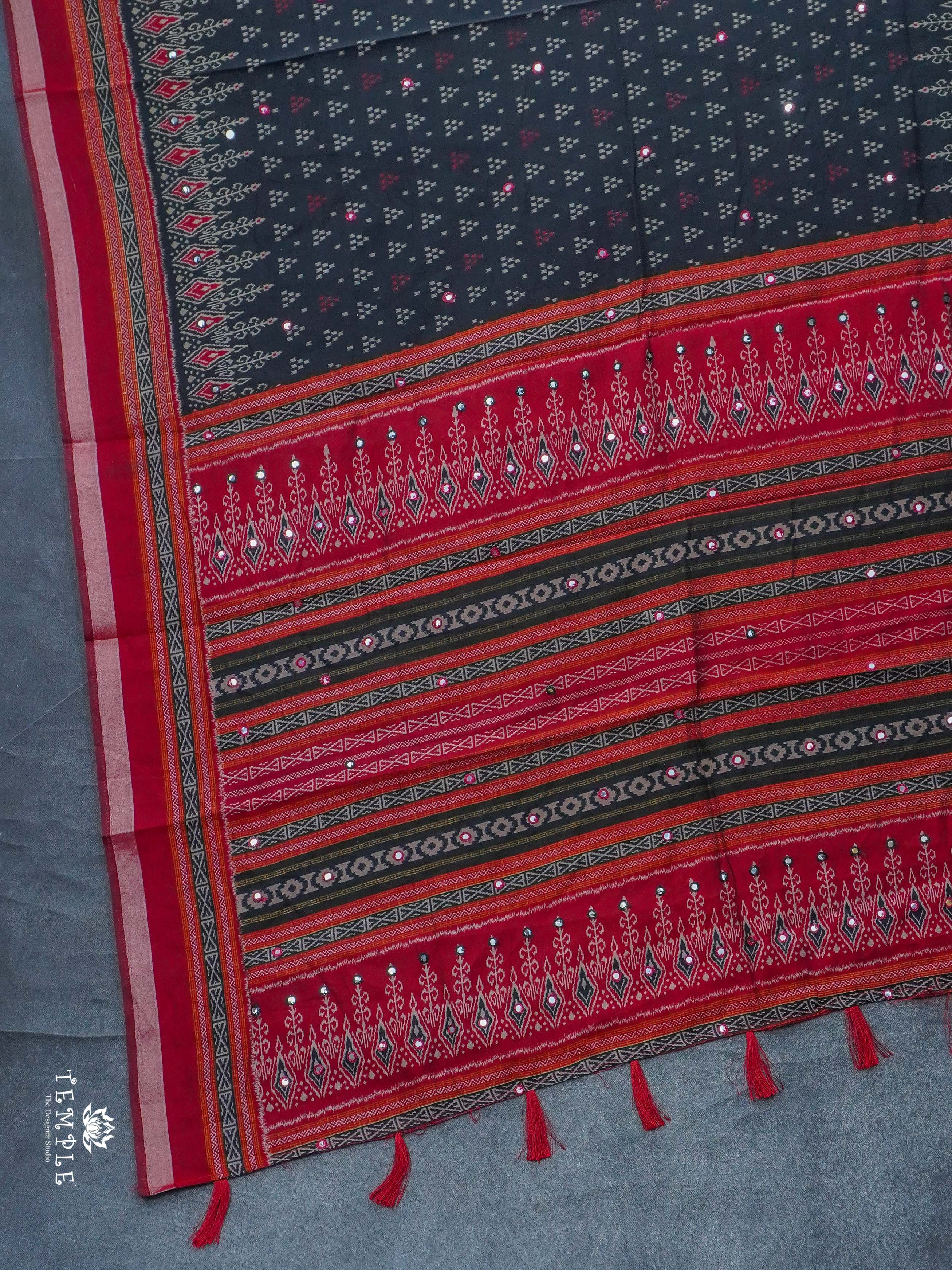 Fancy Cotton Saree with Mirror Work | TTDS2352
