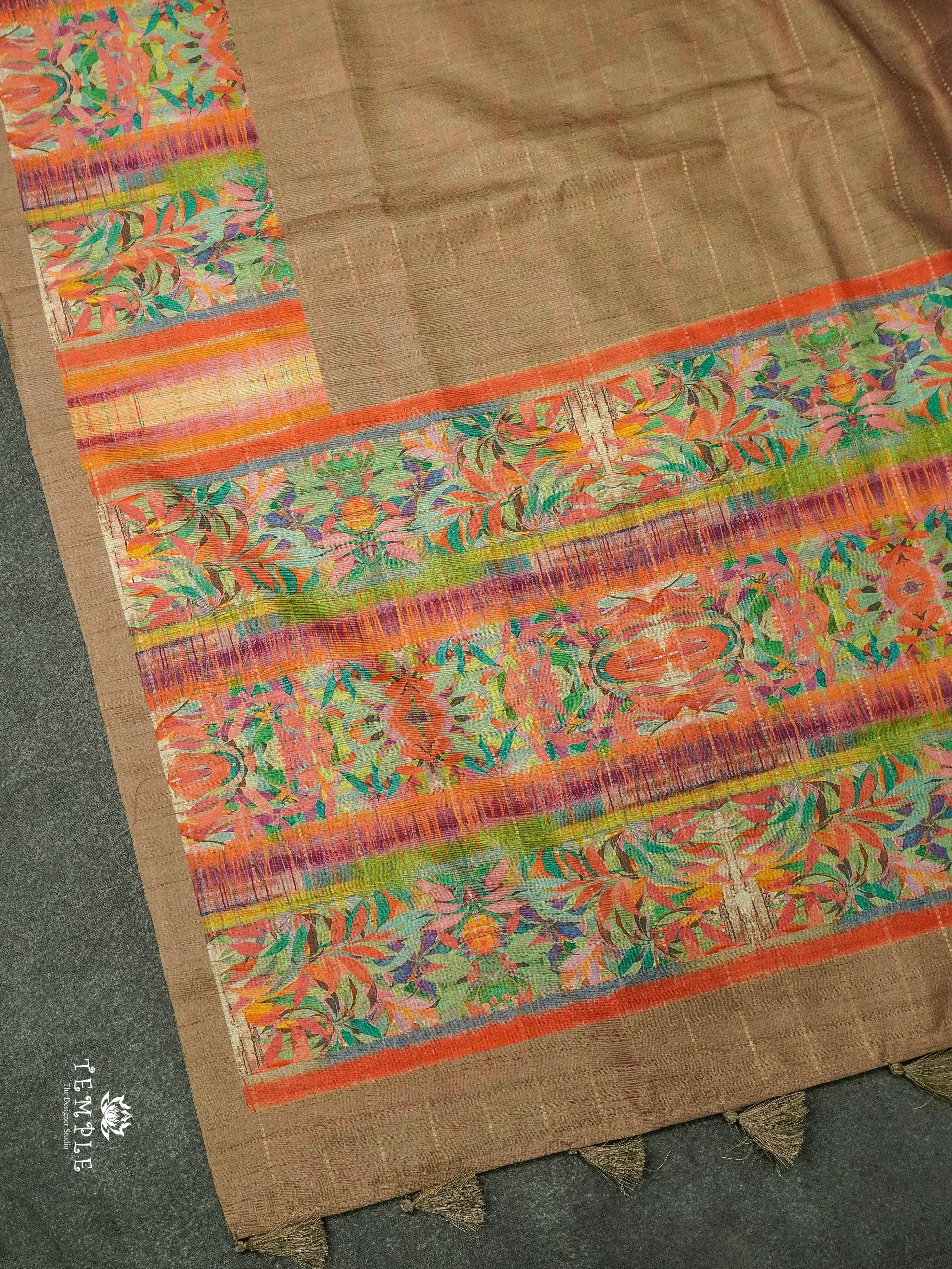 Tussar Soft Silk Saree With Printed Pallu  | TTDS1411