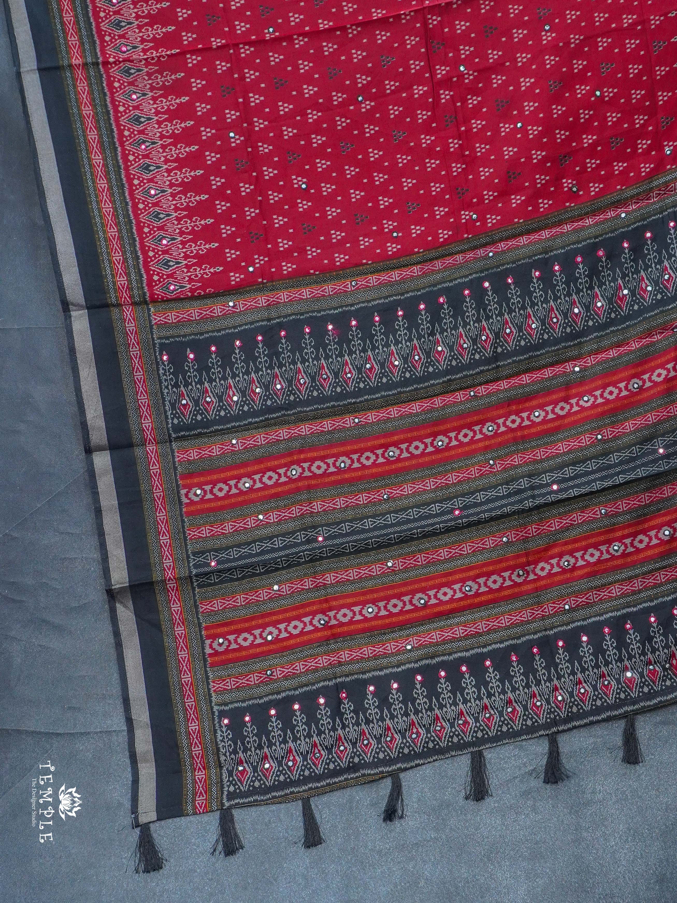 Fancy Cotton Saree with Mirror Work | TTDS2352