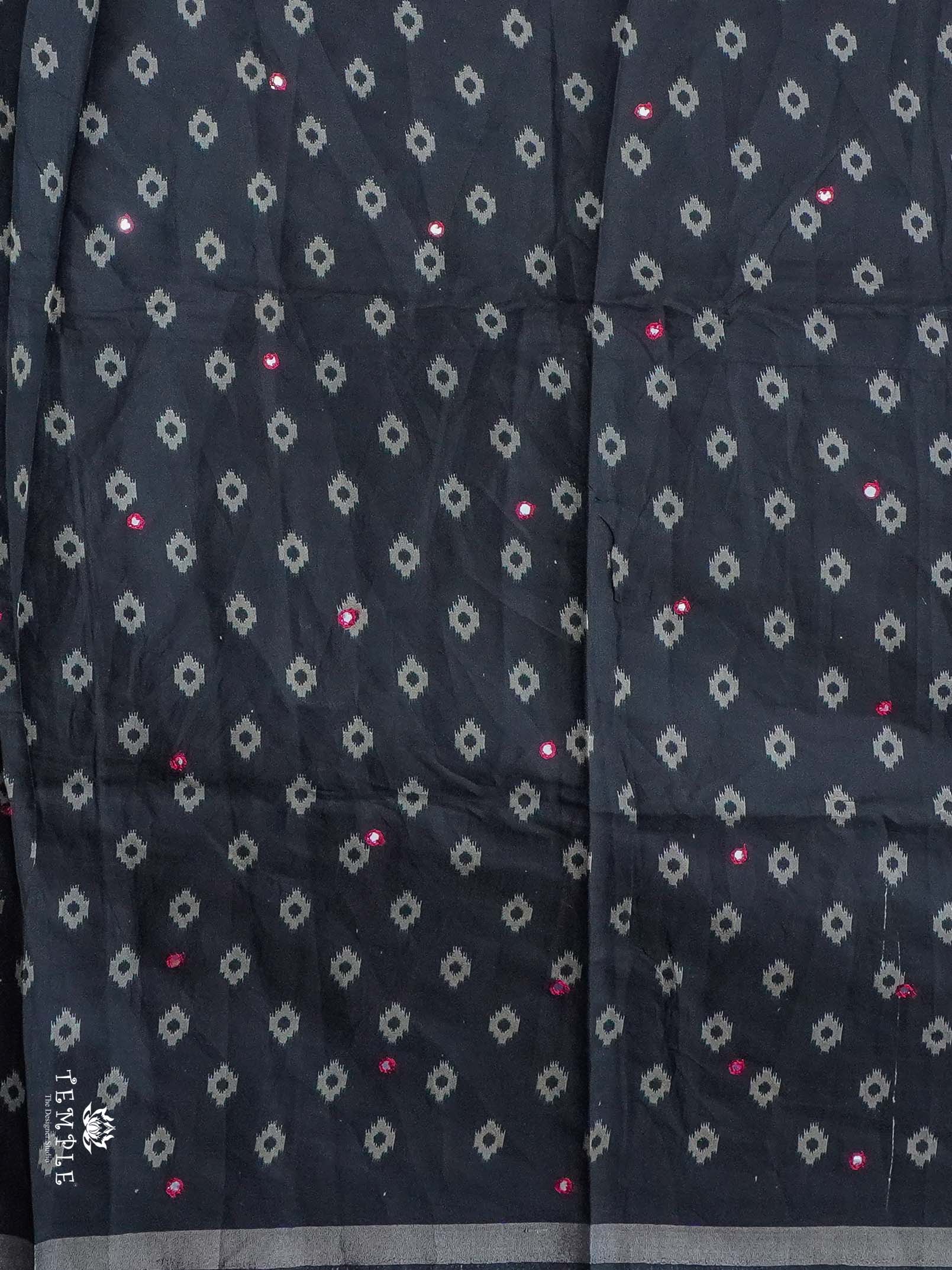 Fancy Cotton Saree with Mirror Work | TTDS2352