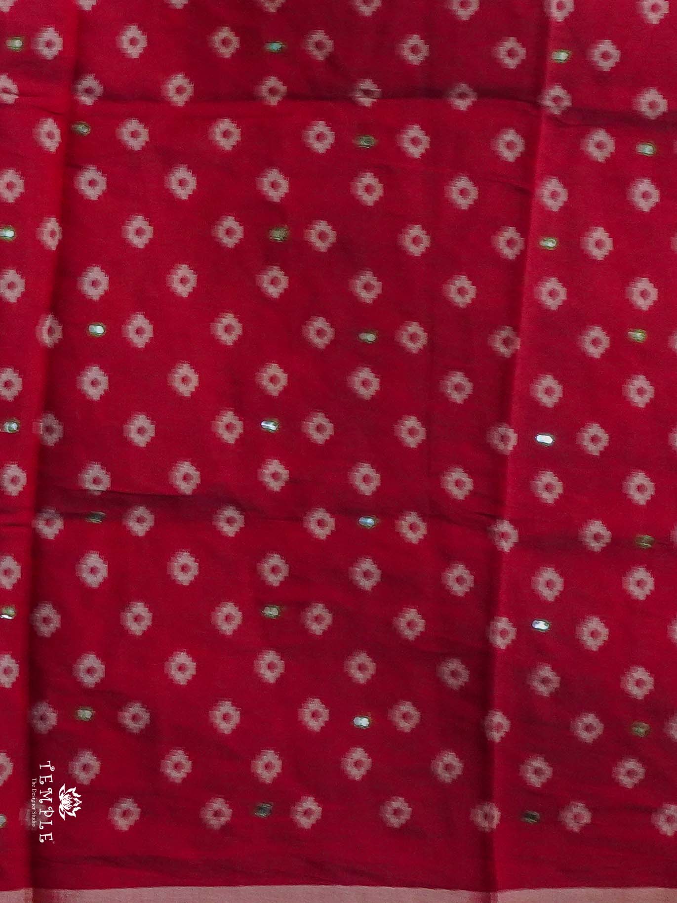 Fancy Cotton Saree with Mirror Work | TTDS2352