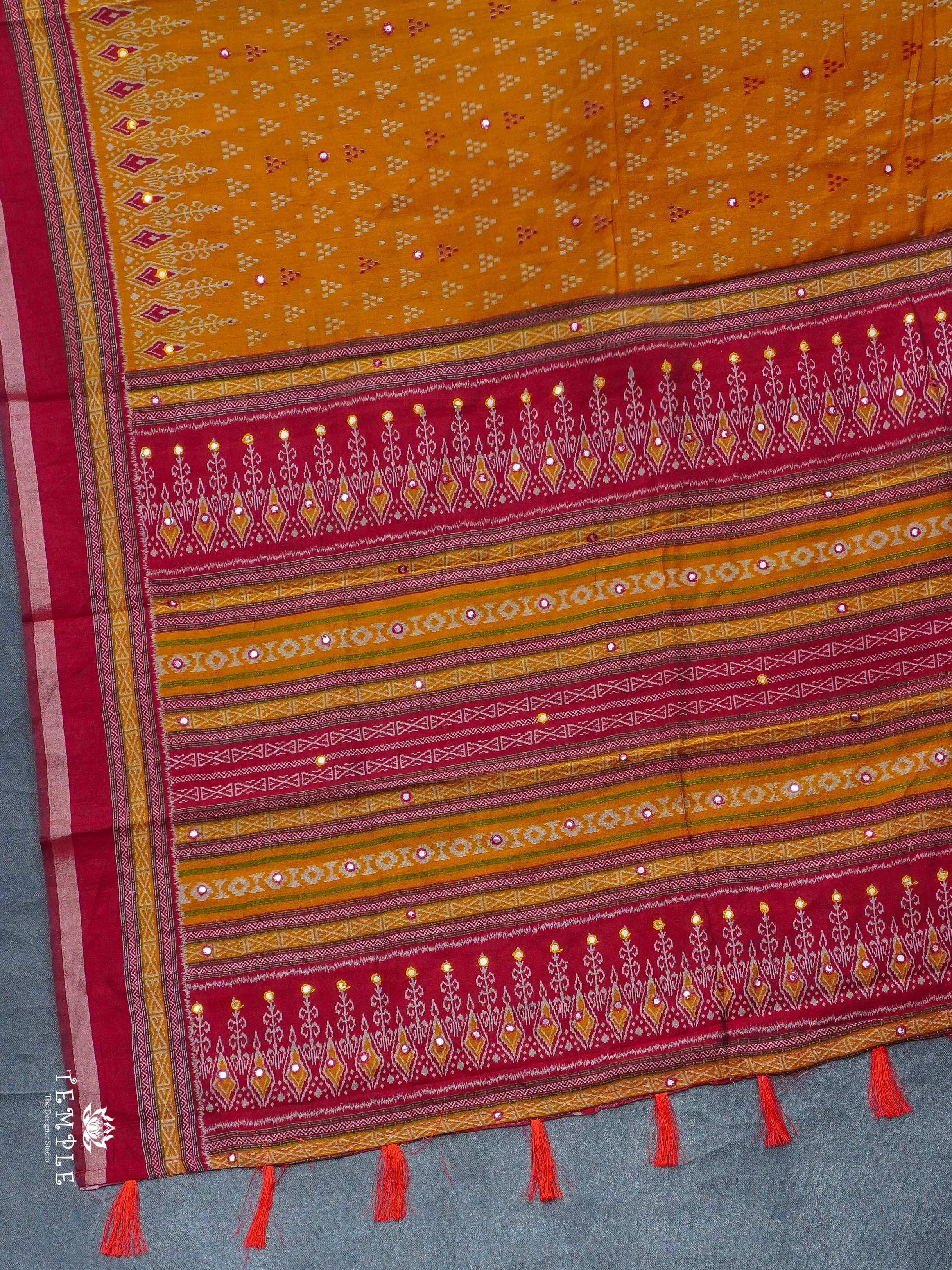 Fancy Cotton Saree with Mirror Work | TTDS2352