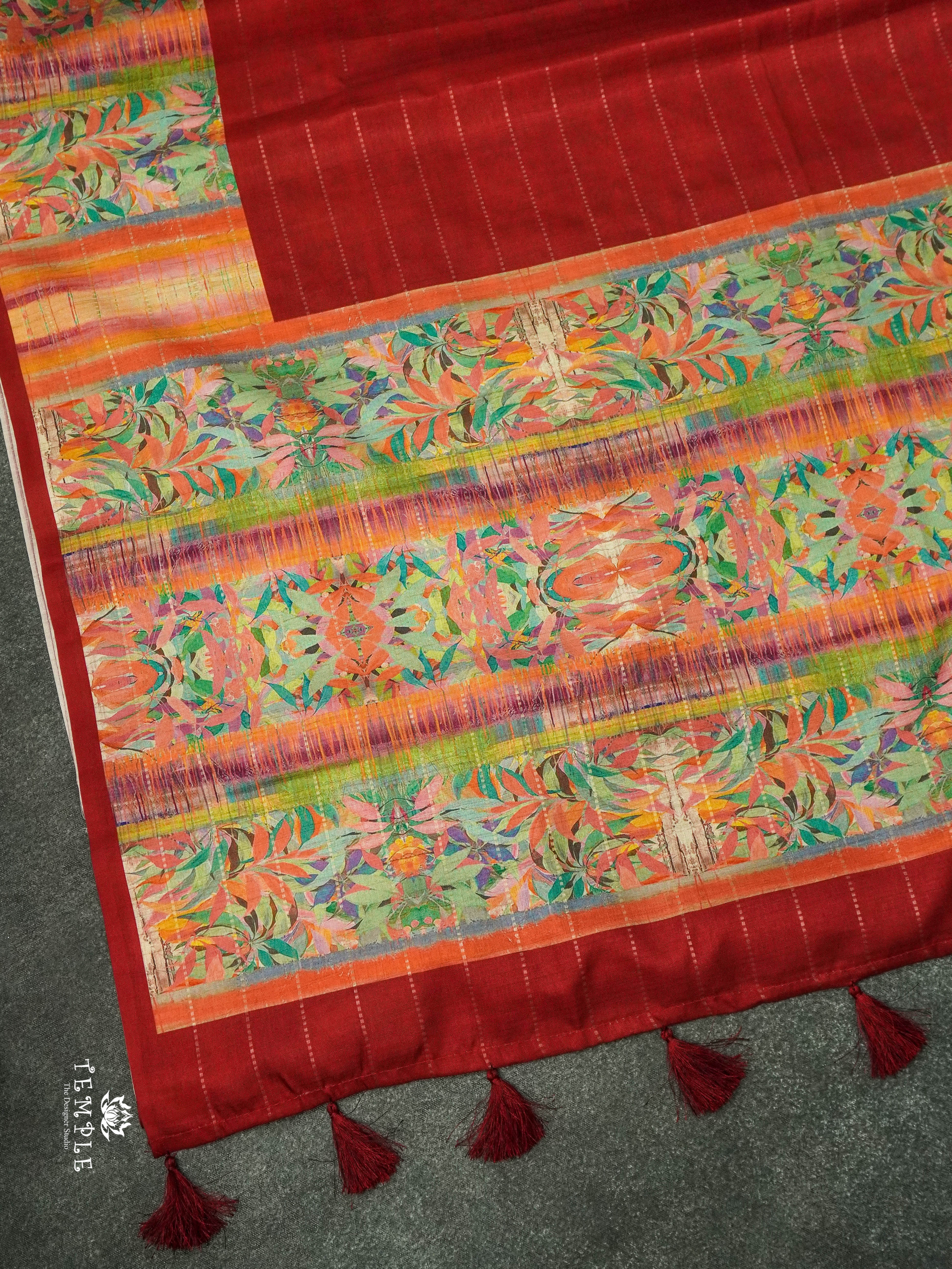 Tussar Soft Silk Saree With Printed Pallu  | TTDS1411