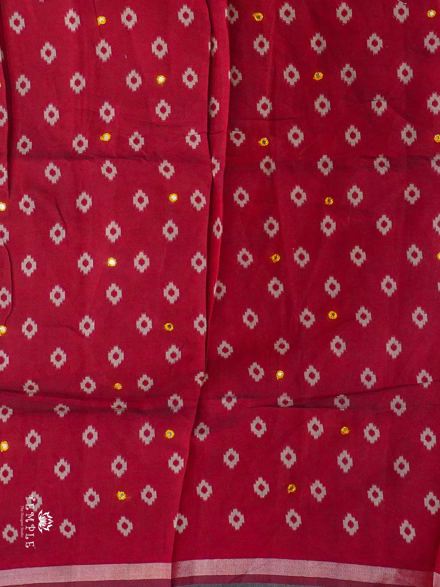 Fancy Cotton Saree with Mirror Work | TTDS2352