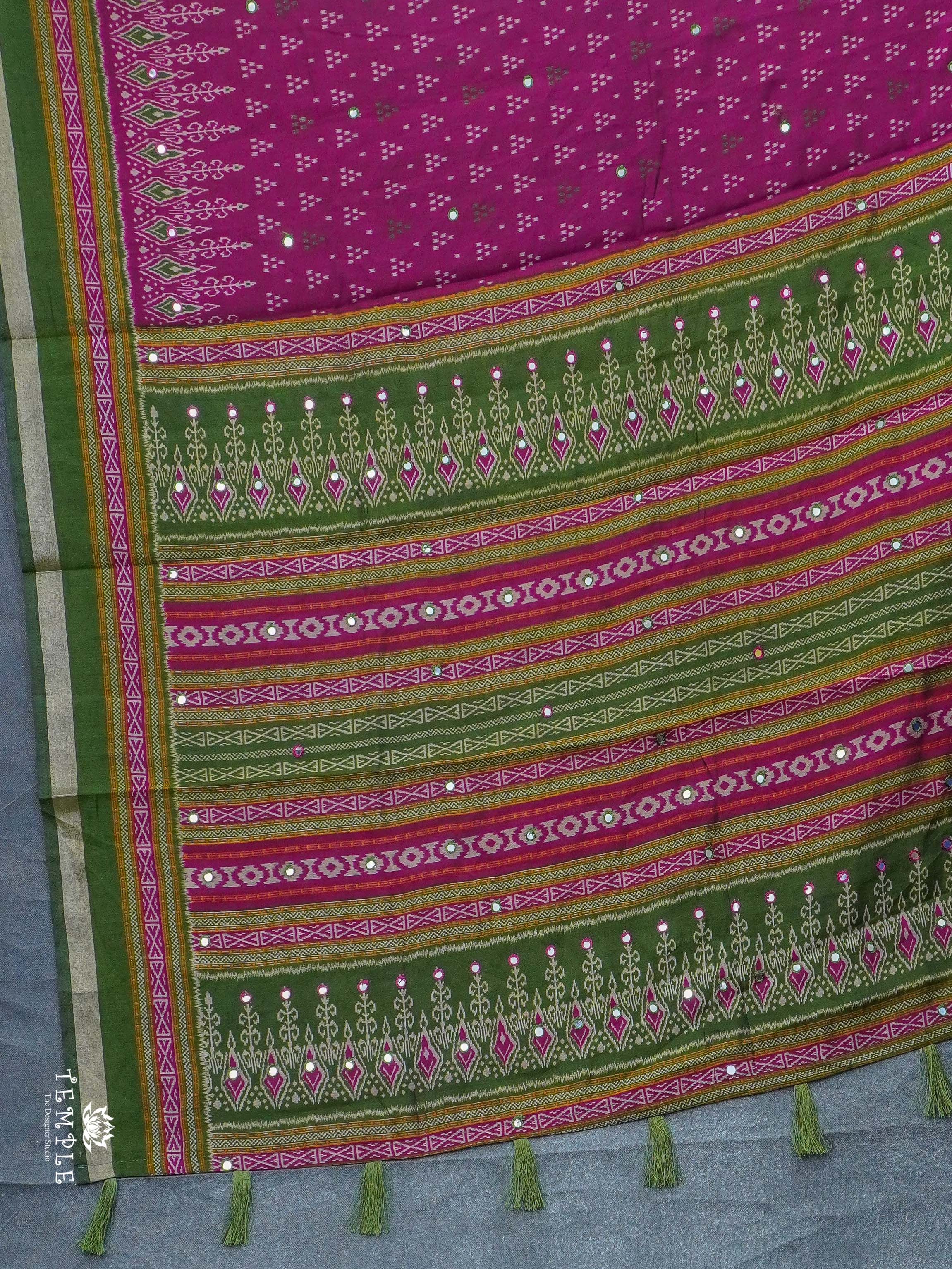 Fancy Cotton Saree with Mirror Work | TTDS2352