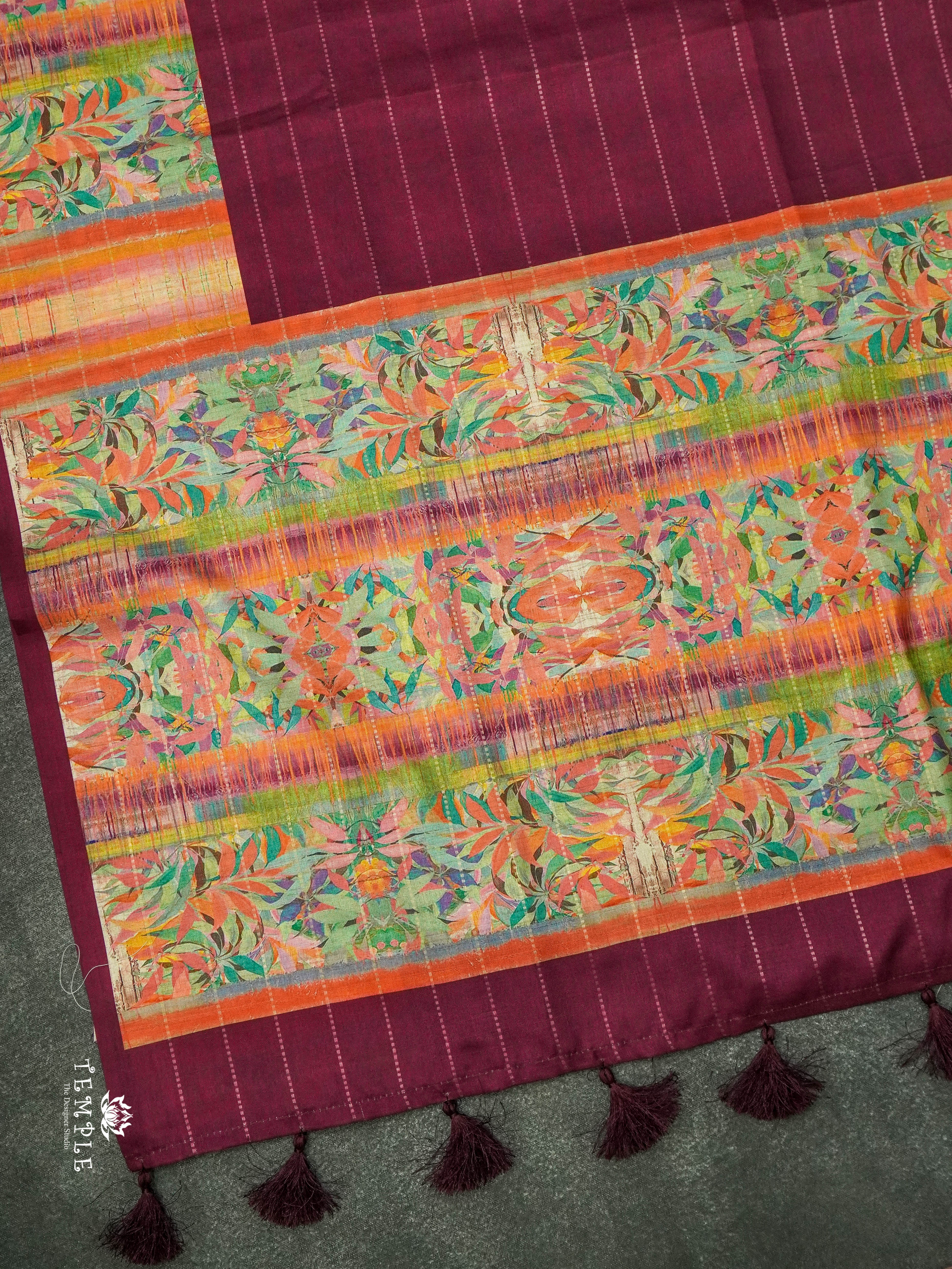 Tussar Soft Silk Saree With Printed Pallu  | TTDS1411