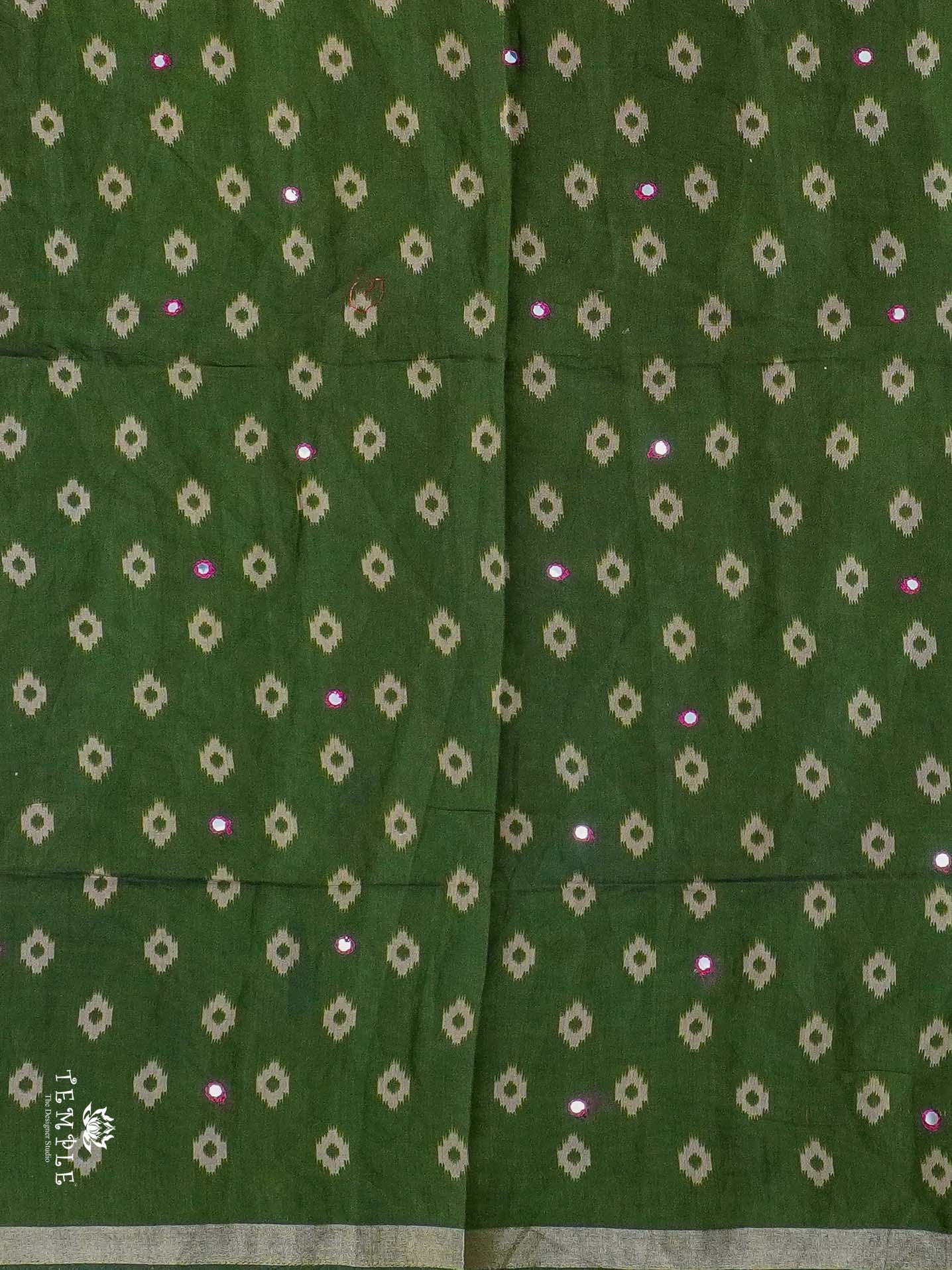 Fancy Cotton Saree with Mirror Work | TTDS2352
