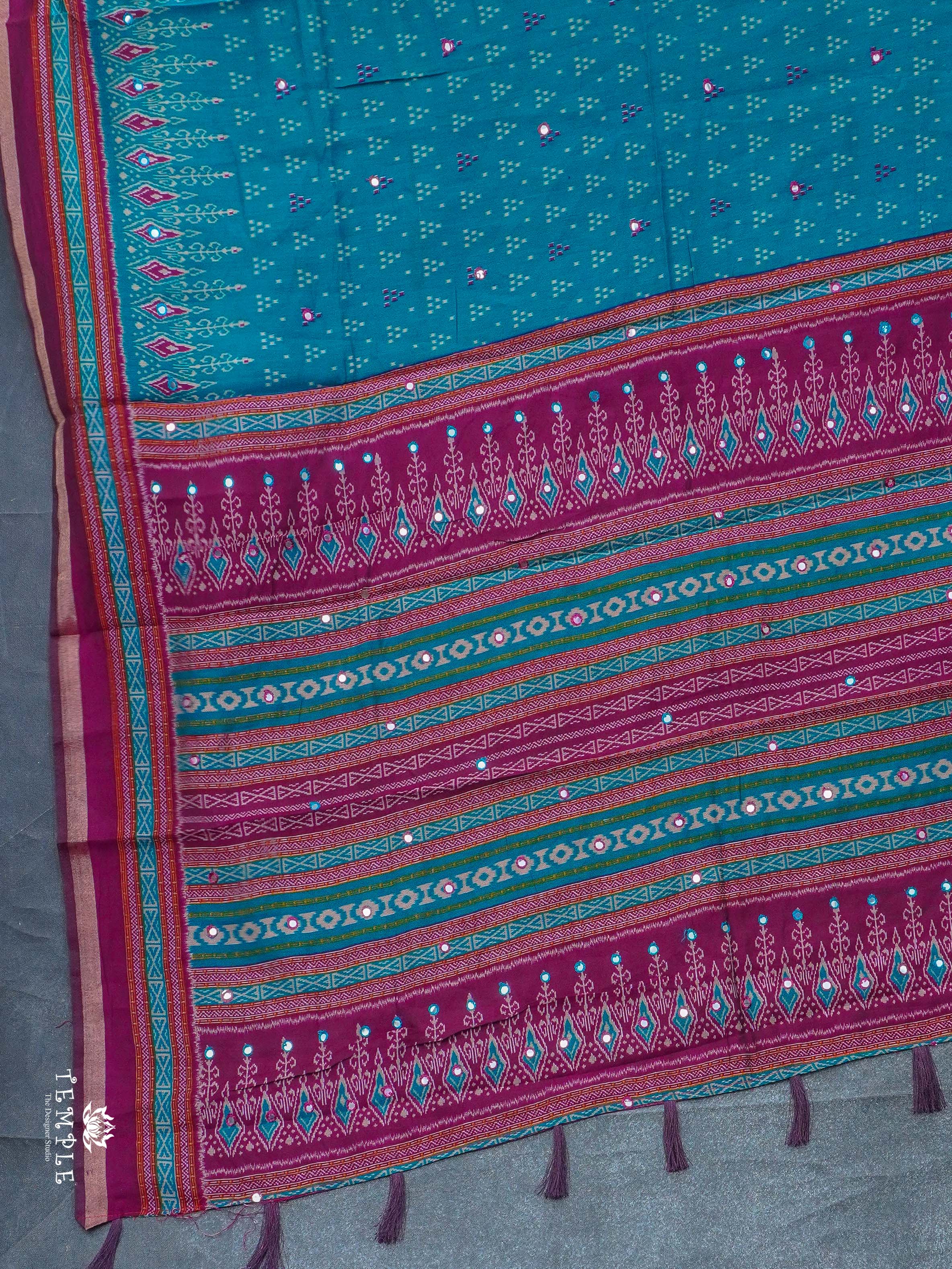 Fancy Cotton Saree with Mirror Work | TTDS2352