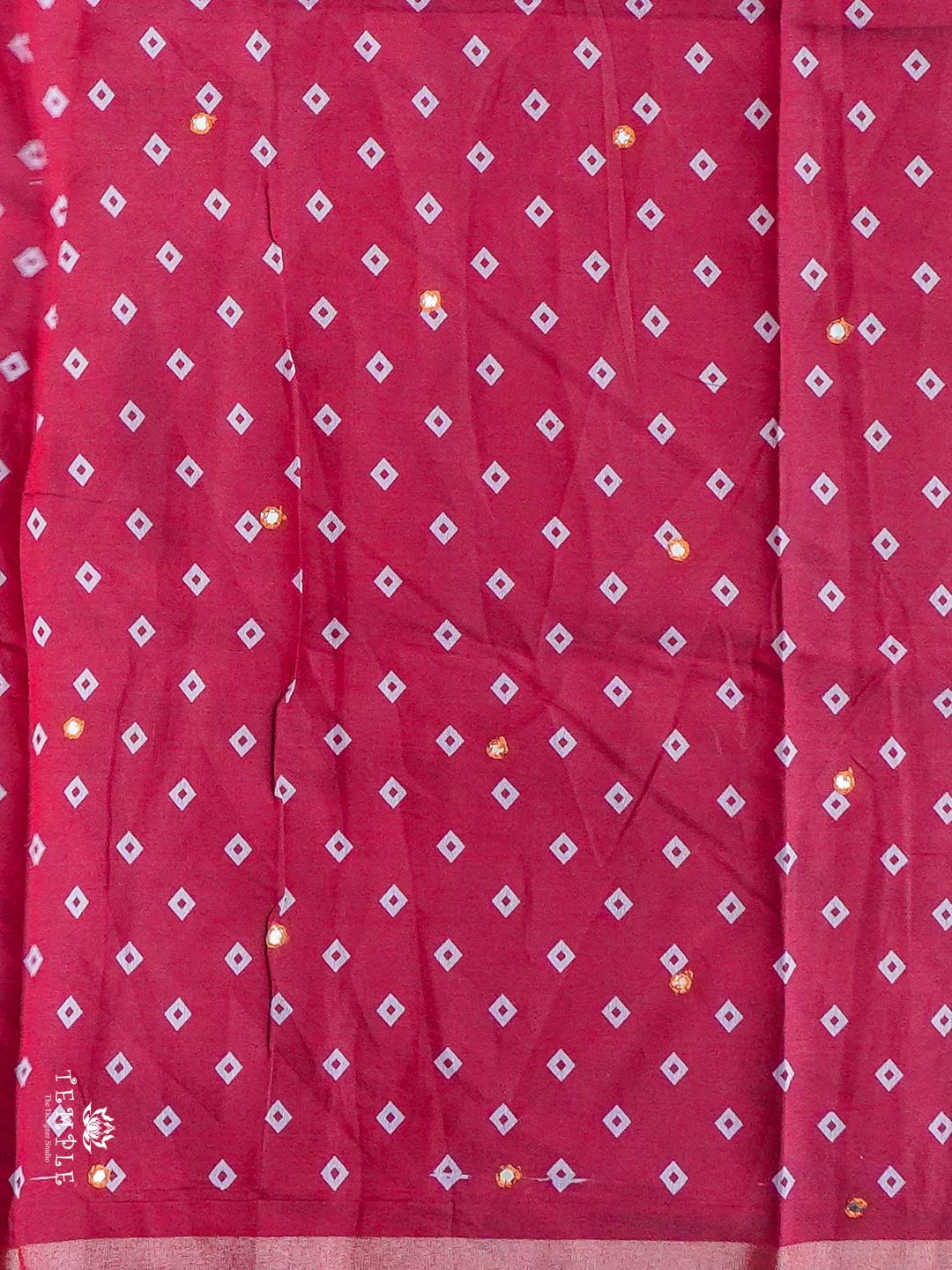 Soft Cotton Saree with Mirror Work | TTDS2363