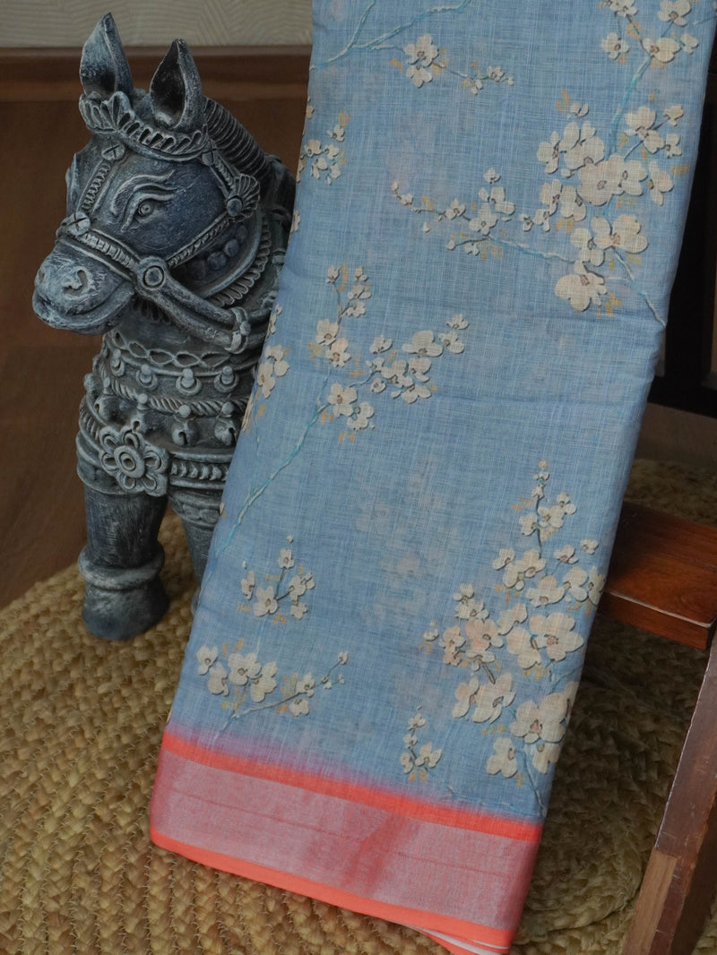 Linen Cotton Saree | TTDS3711