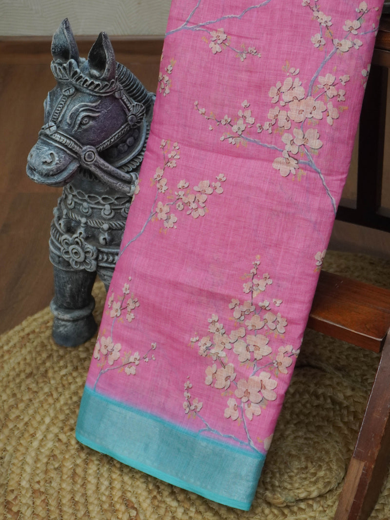 Linen Cotton Saree | TTDS3711