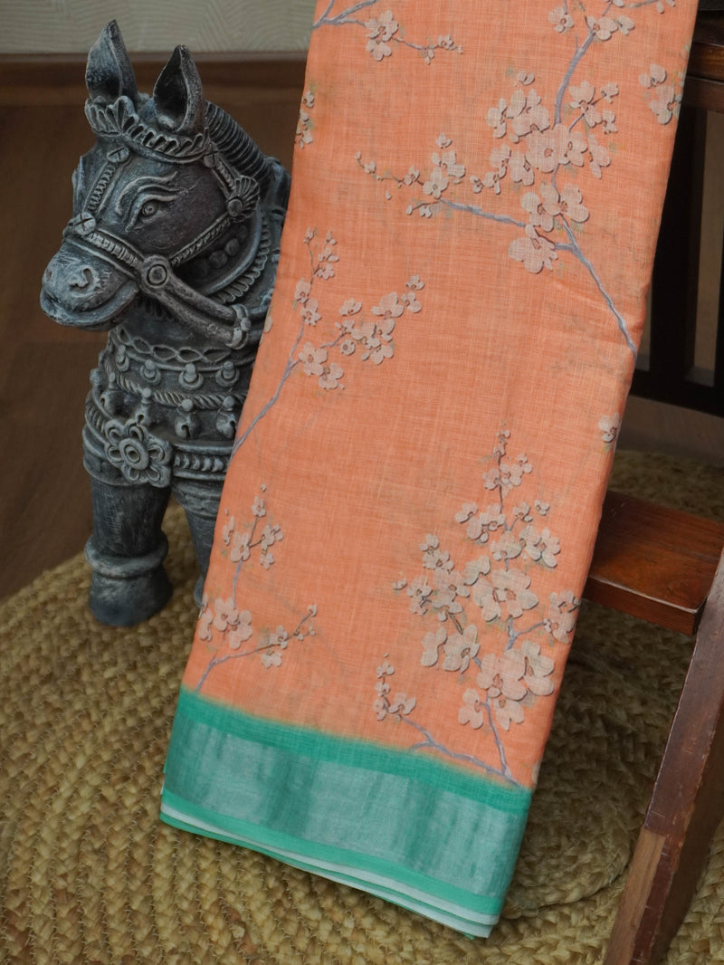 Linen Cotton Saree | TTDS3711