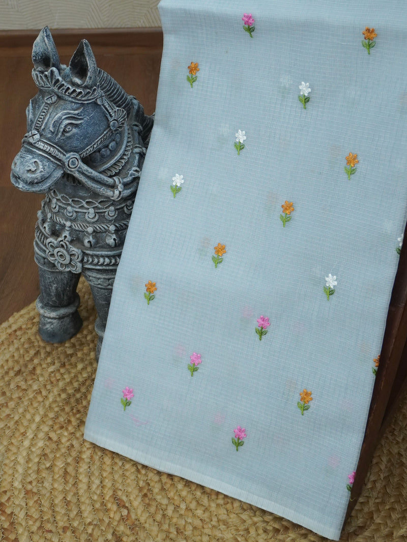 Kota Cotton Saree With Embroidery Work | TTDS3710