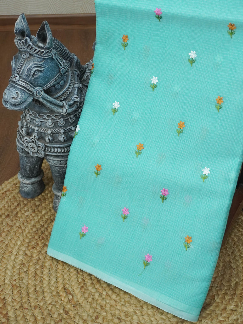 Kota Cotton Saree With Embroidery Work | TTDS3710