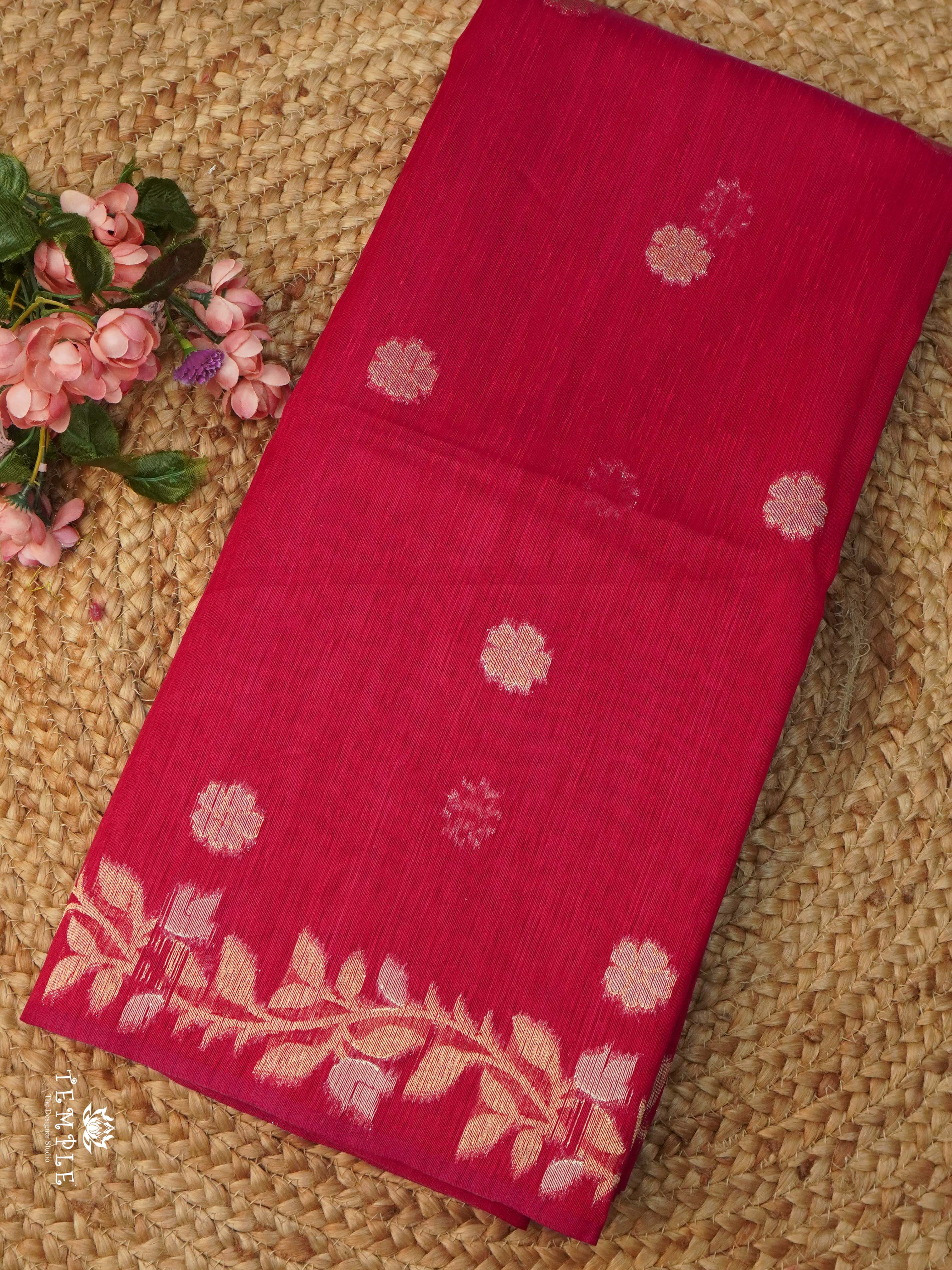 Linen Cotton Saree(Pink) | TTDS1877 | PRE BOOKING