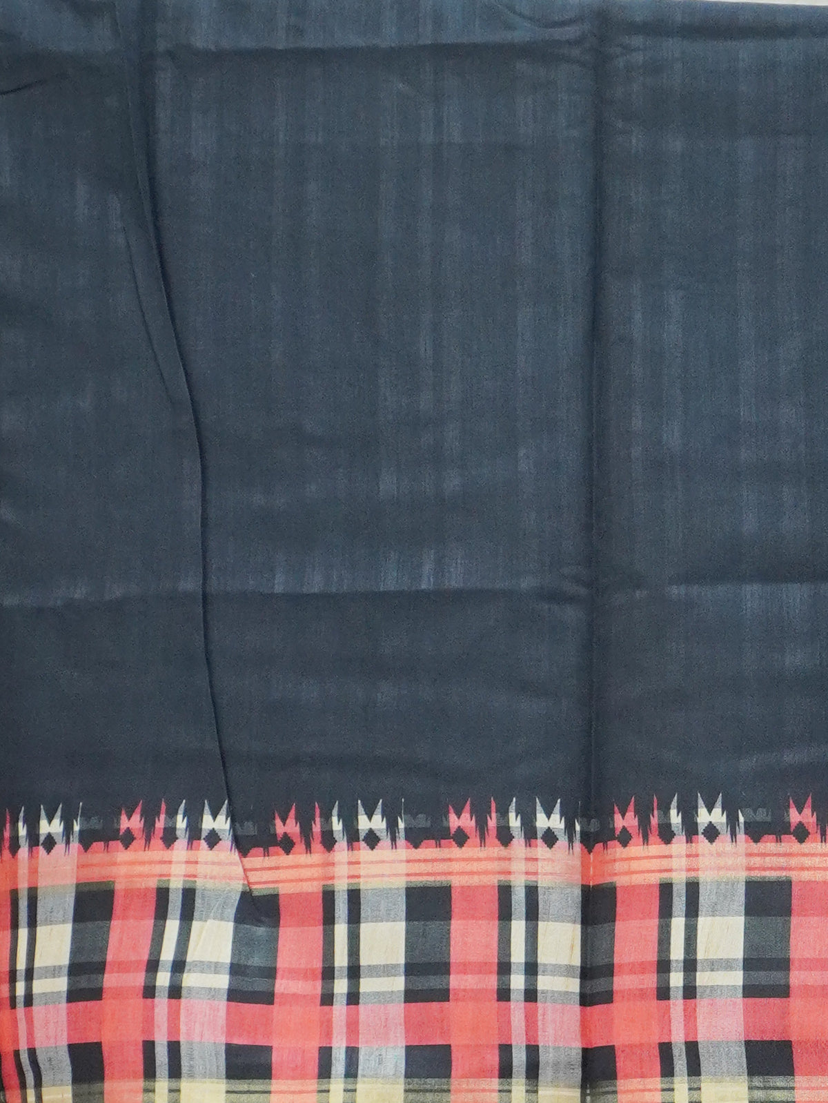 Vintage Checked Tussar Saree | TTDS3708