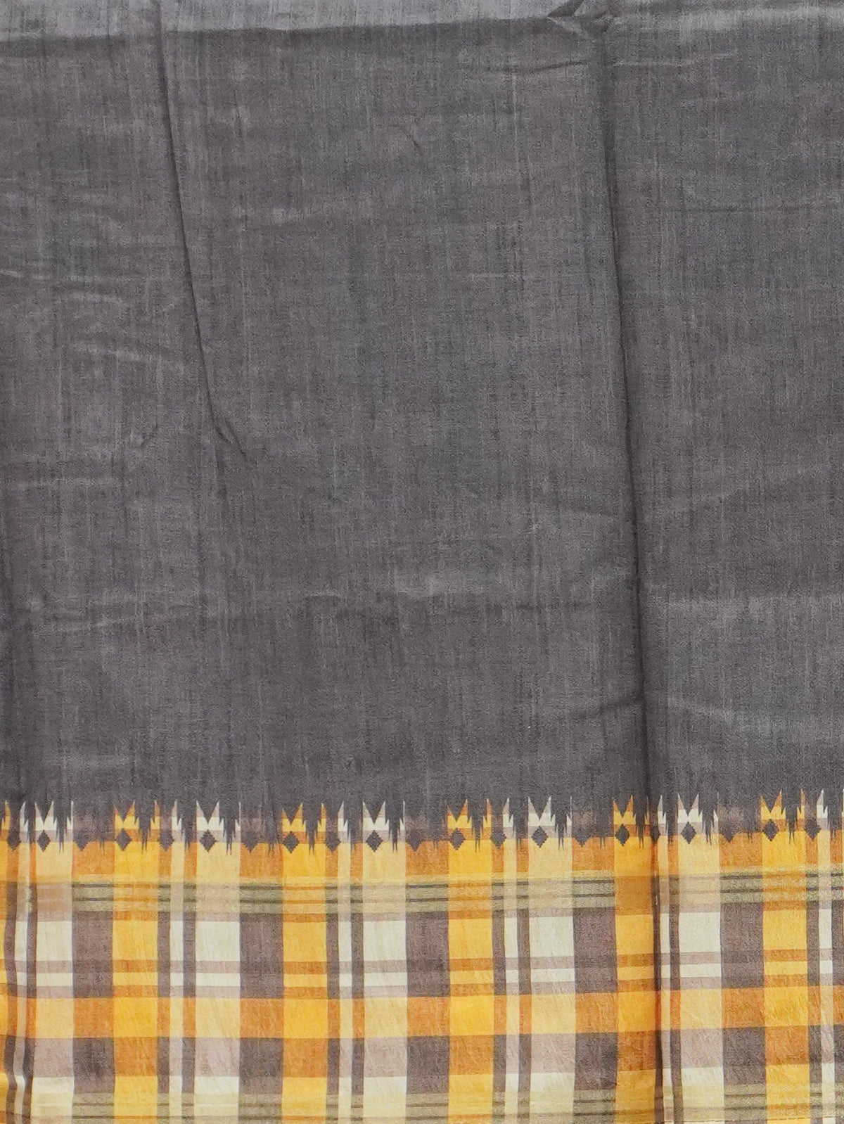 Vintage Checked Tussar Saree | TTDS3708
