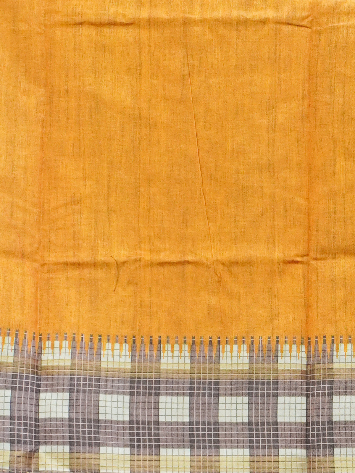 Vintage Checked Tussar Saree | TTDS3708