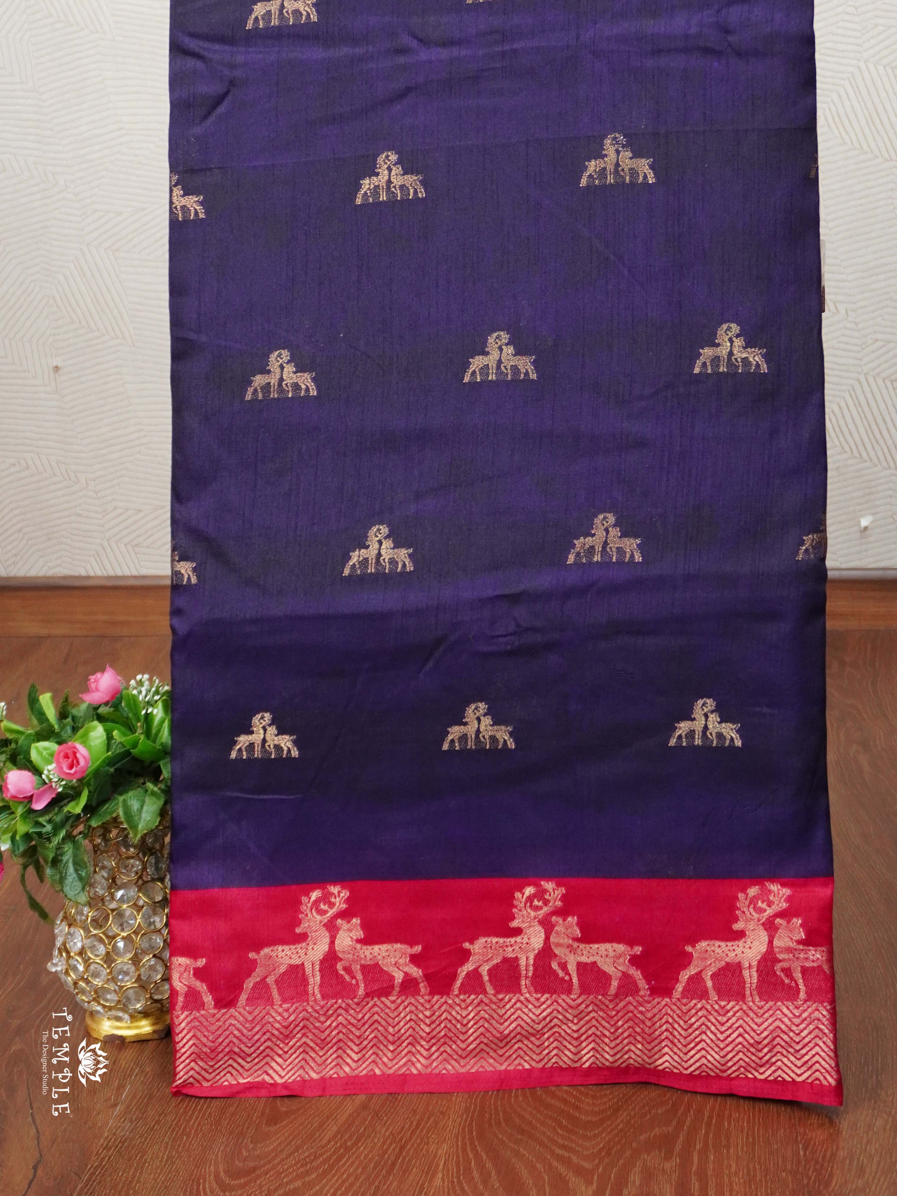 Tussar Silk Saree with Deer Design | TTDS2364